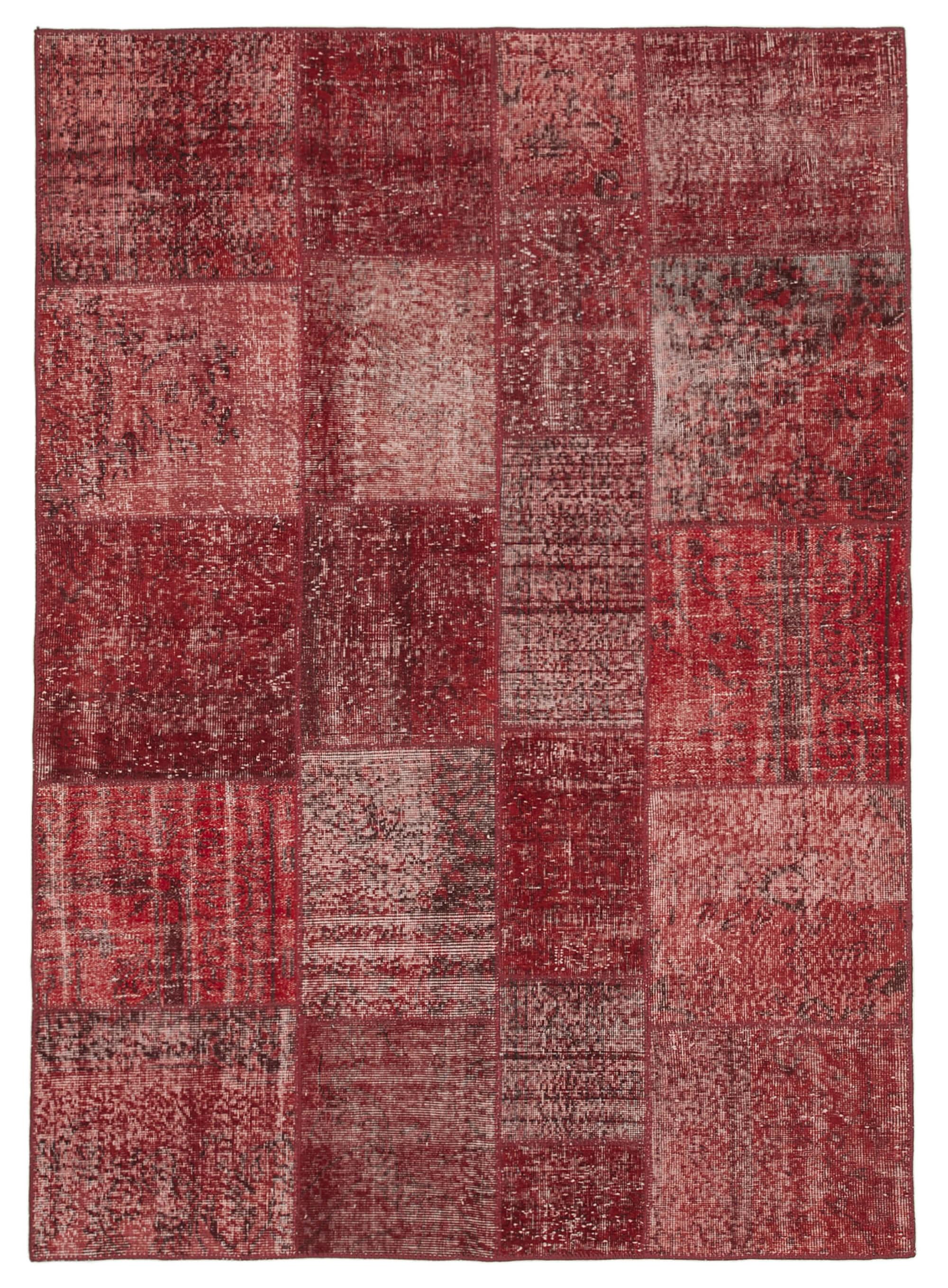 6 x 8 Red Patchwork Rug - 2552