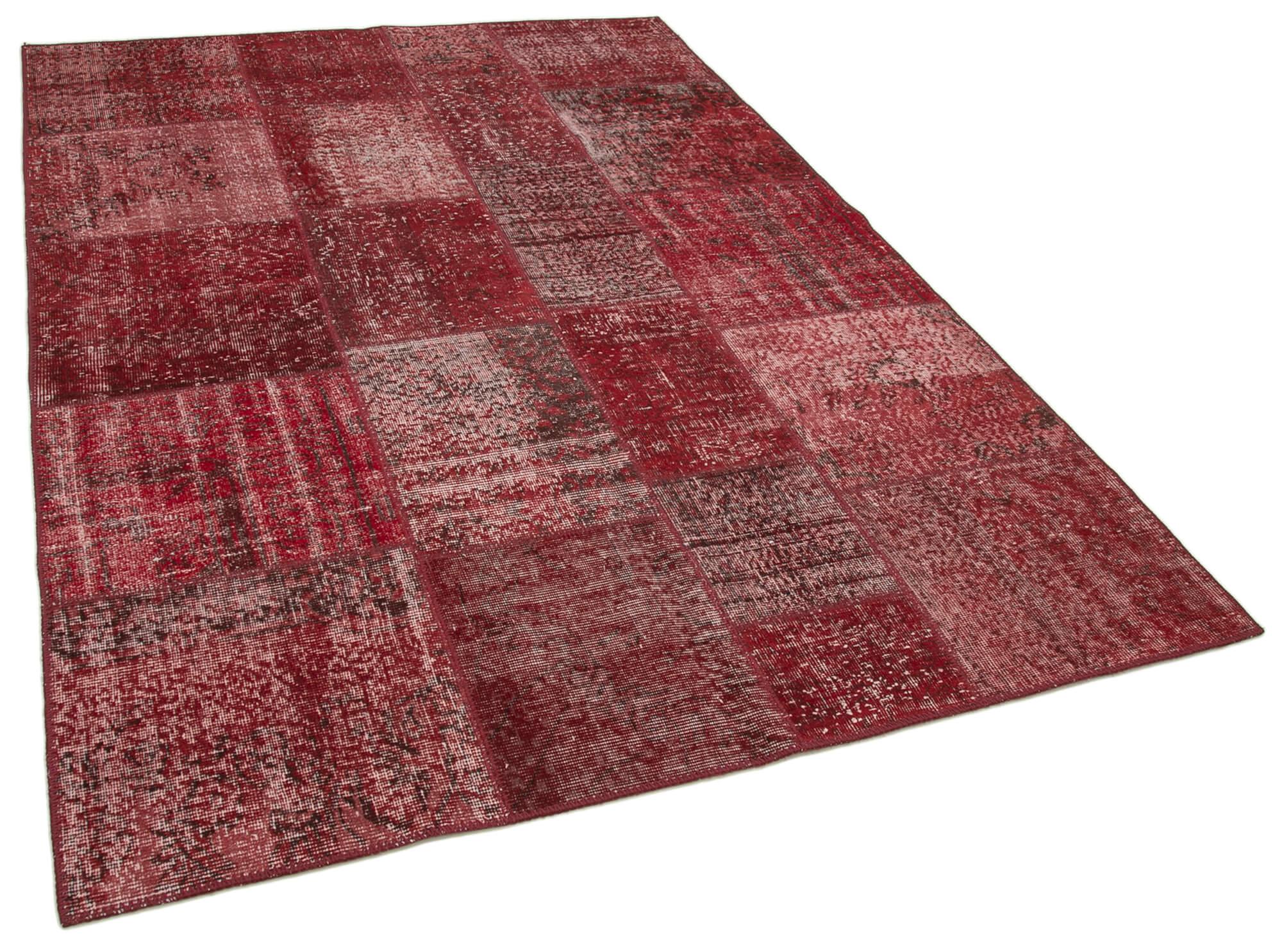 6 x 8 Red Patchwork Rug - 2552