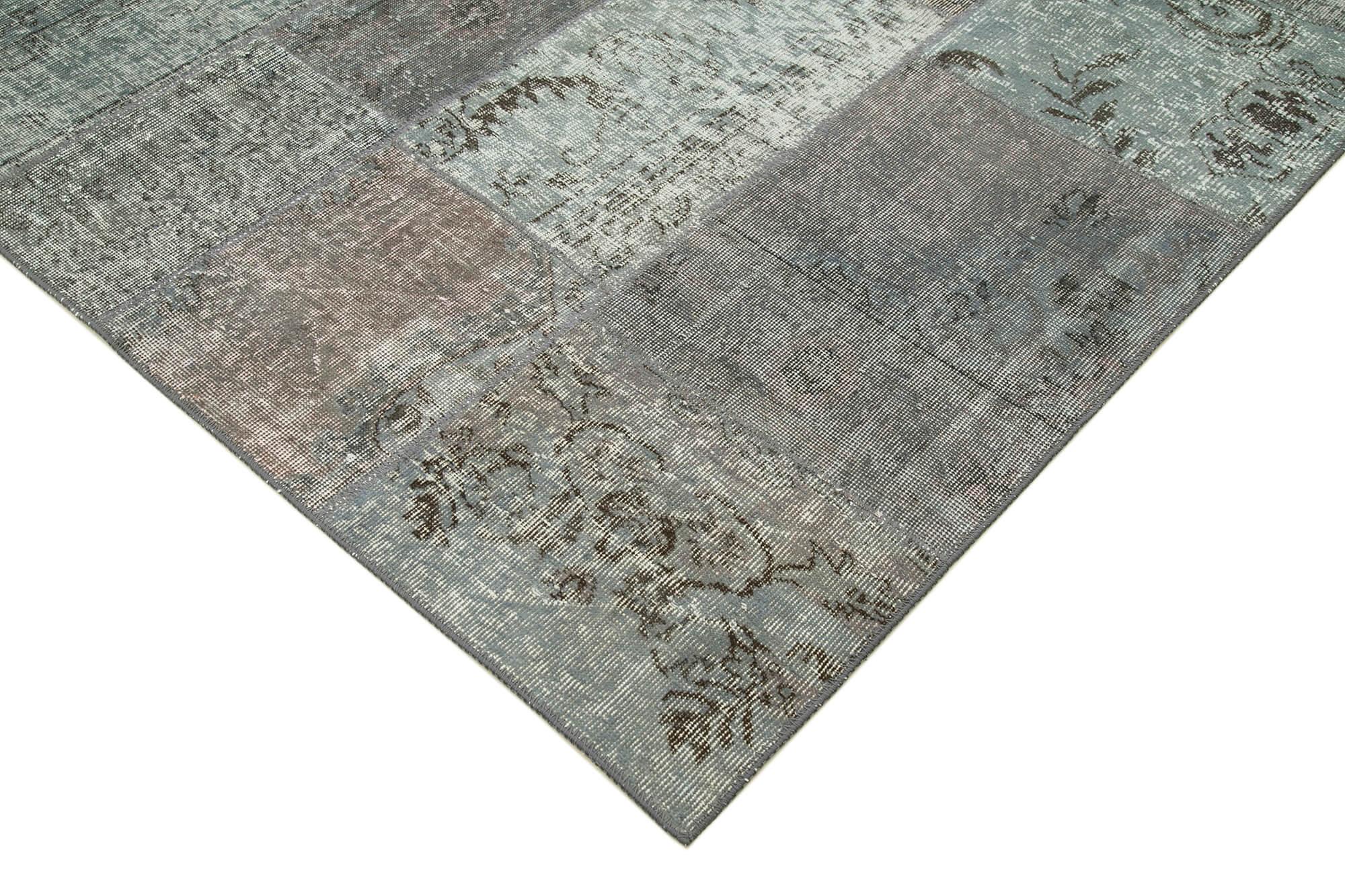 6 x 8 Grey Patchwork Rug - 2553