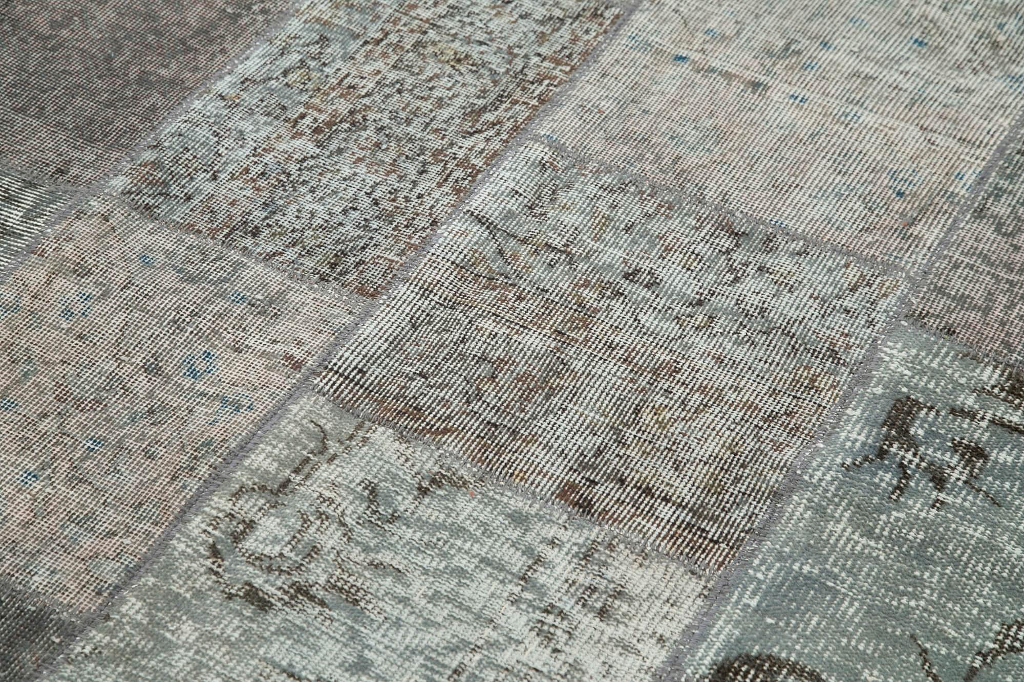 6 x 8 Grey Patchwork Rug - 2553