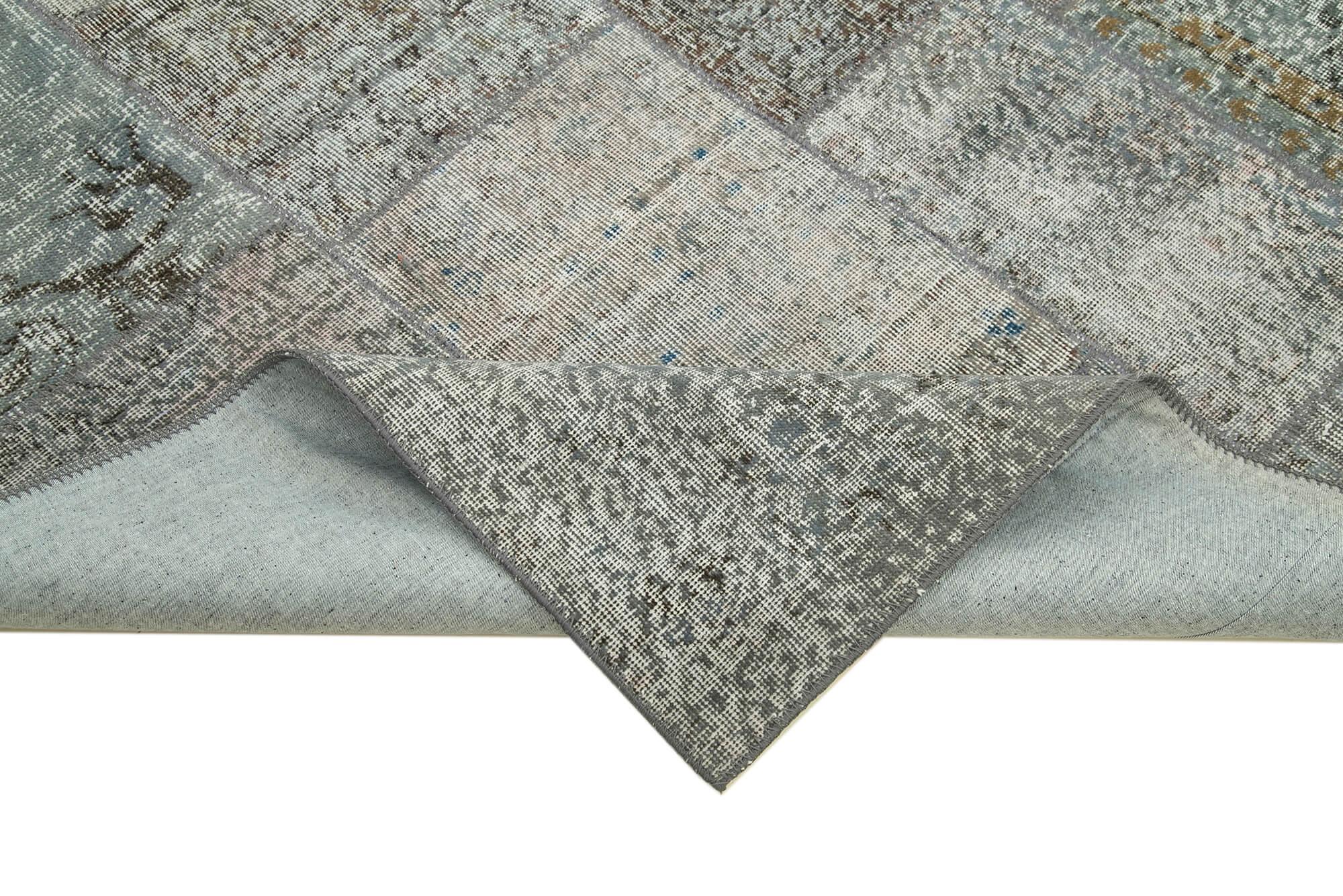 6 x 8 Grey Patchwork Rug - 2553