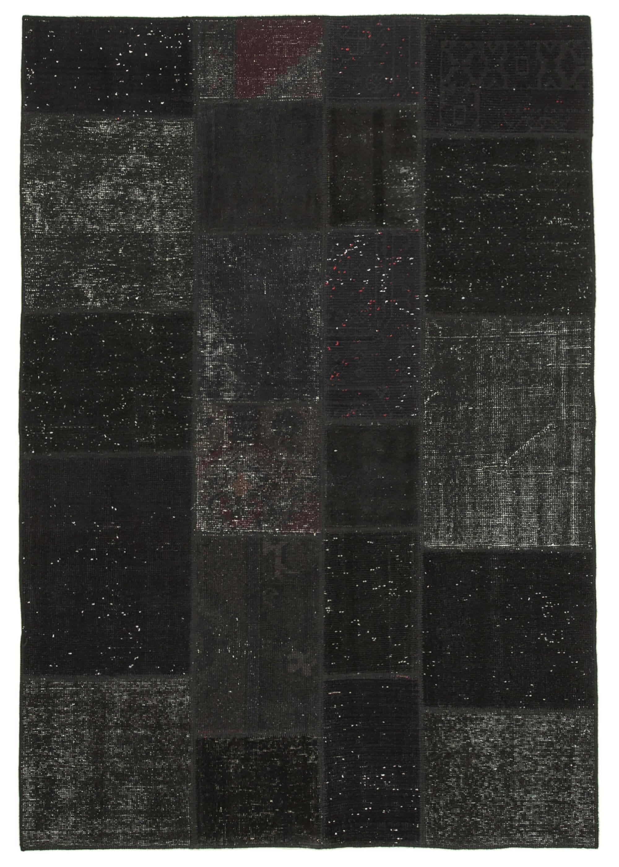 6 x 8 Black Patchwork Rug - 2554