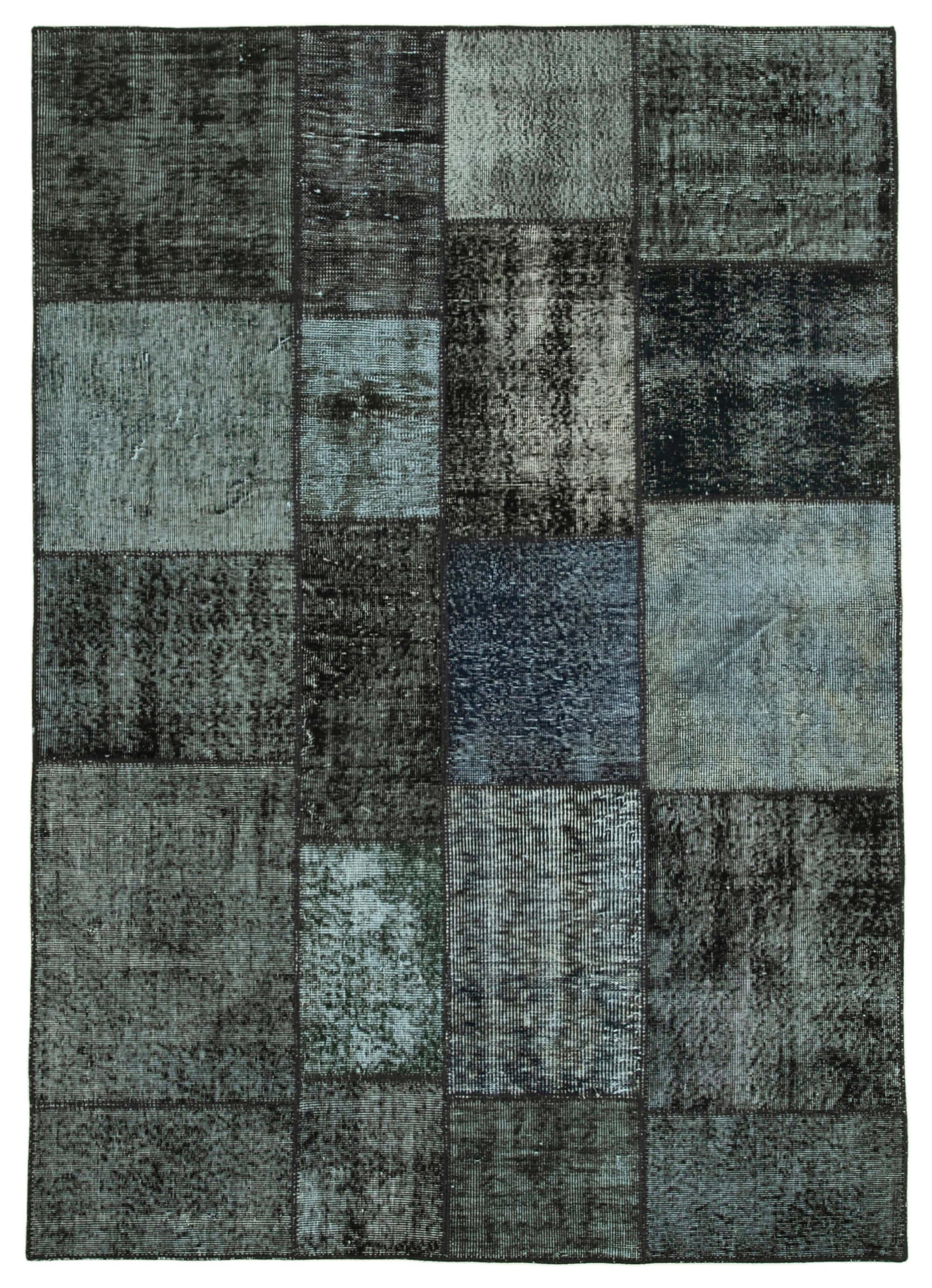 6 x 8 Black Patchwork Rug - 2555