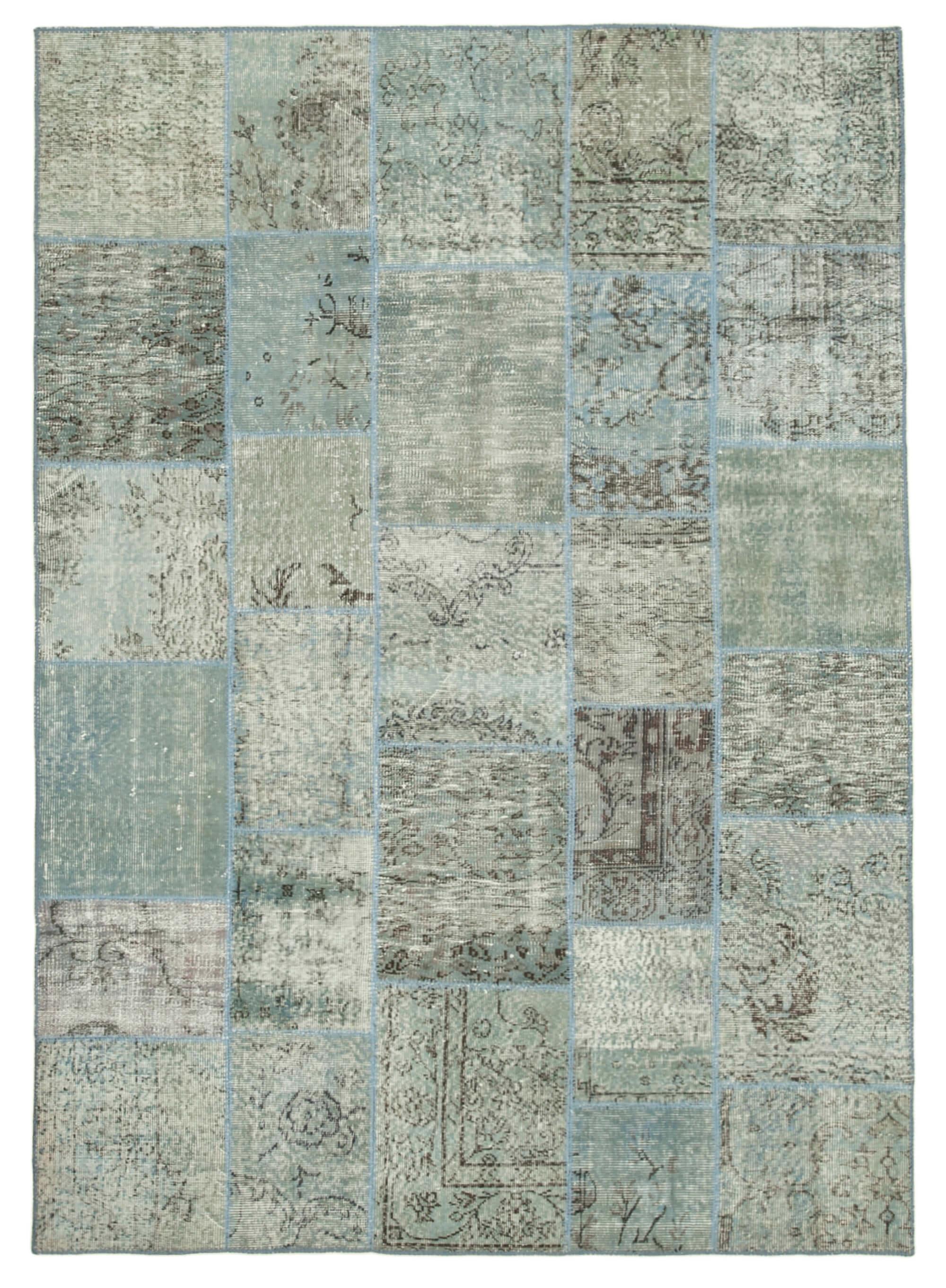 6 x 8 Blue Patchwork Rug - 2556