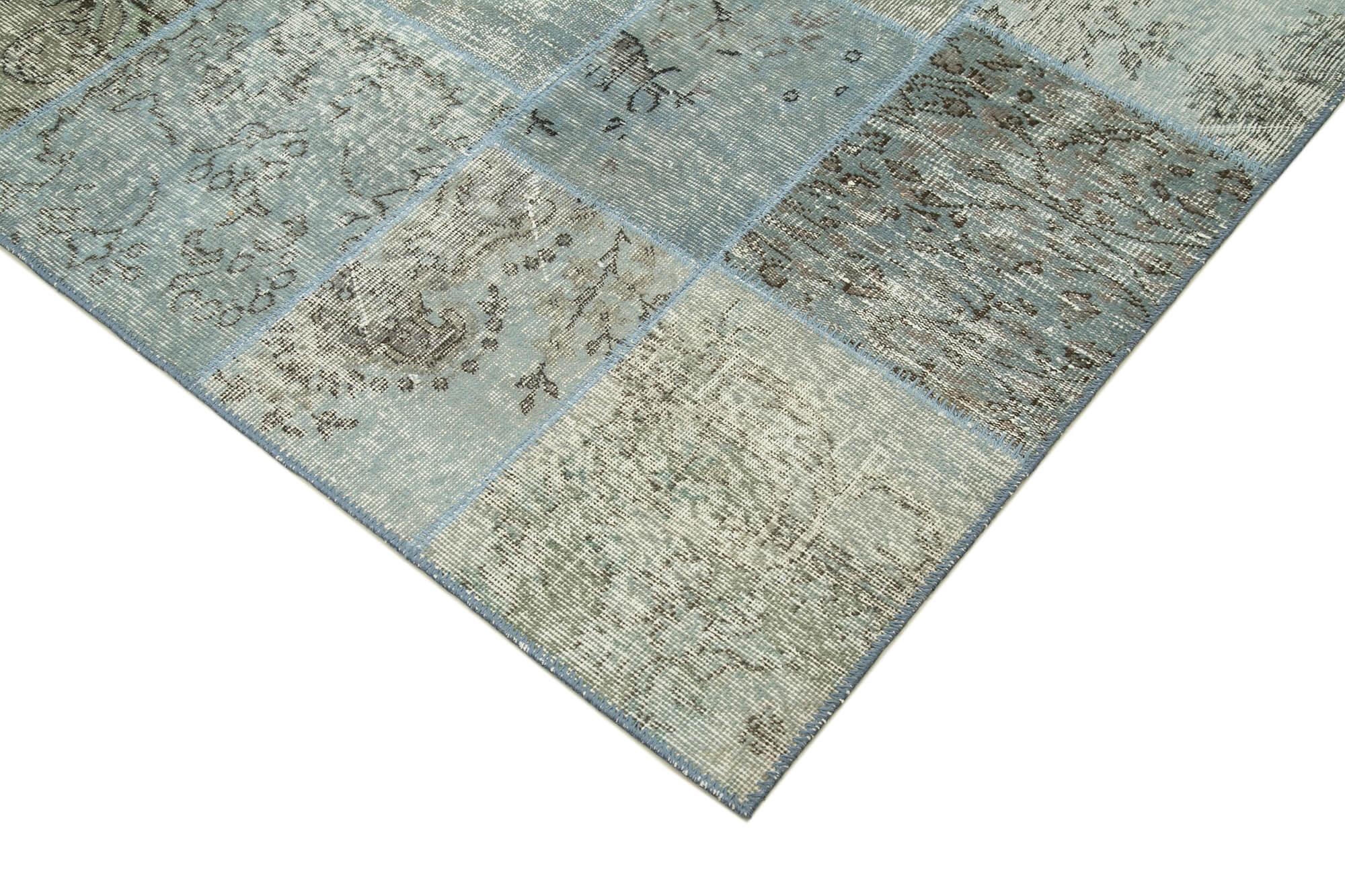 6 x 8 Blue Patchwork Rug - 2556