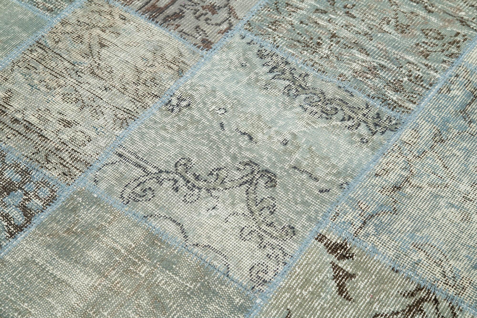 6 x 8 Blue Patchwork Rug - 2556