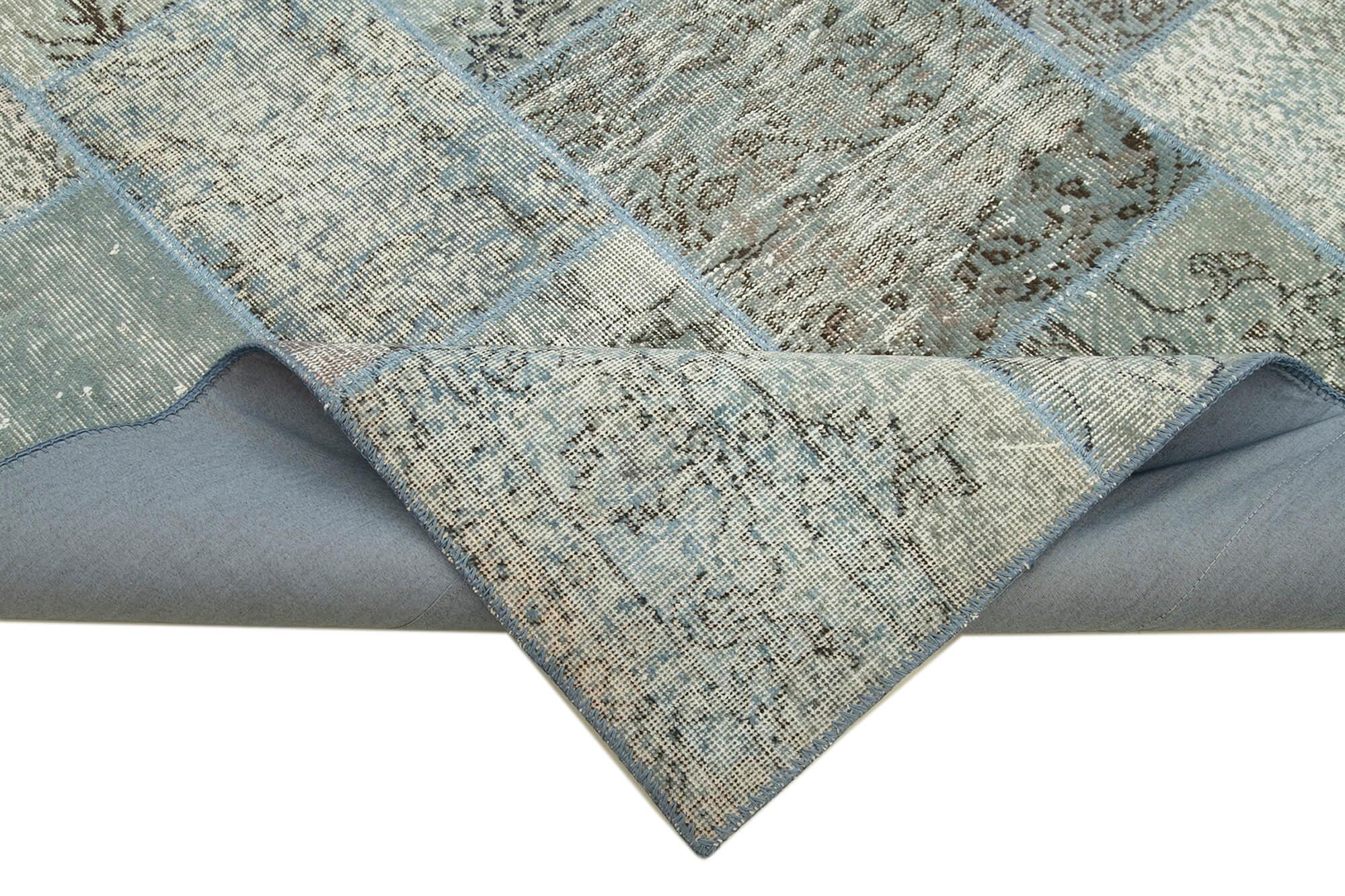 6 x 8 Blue Patchwork Rug - 2556