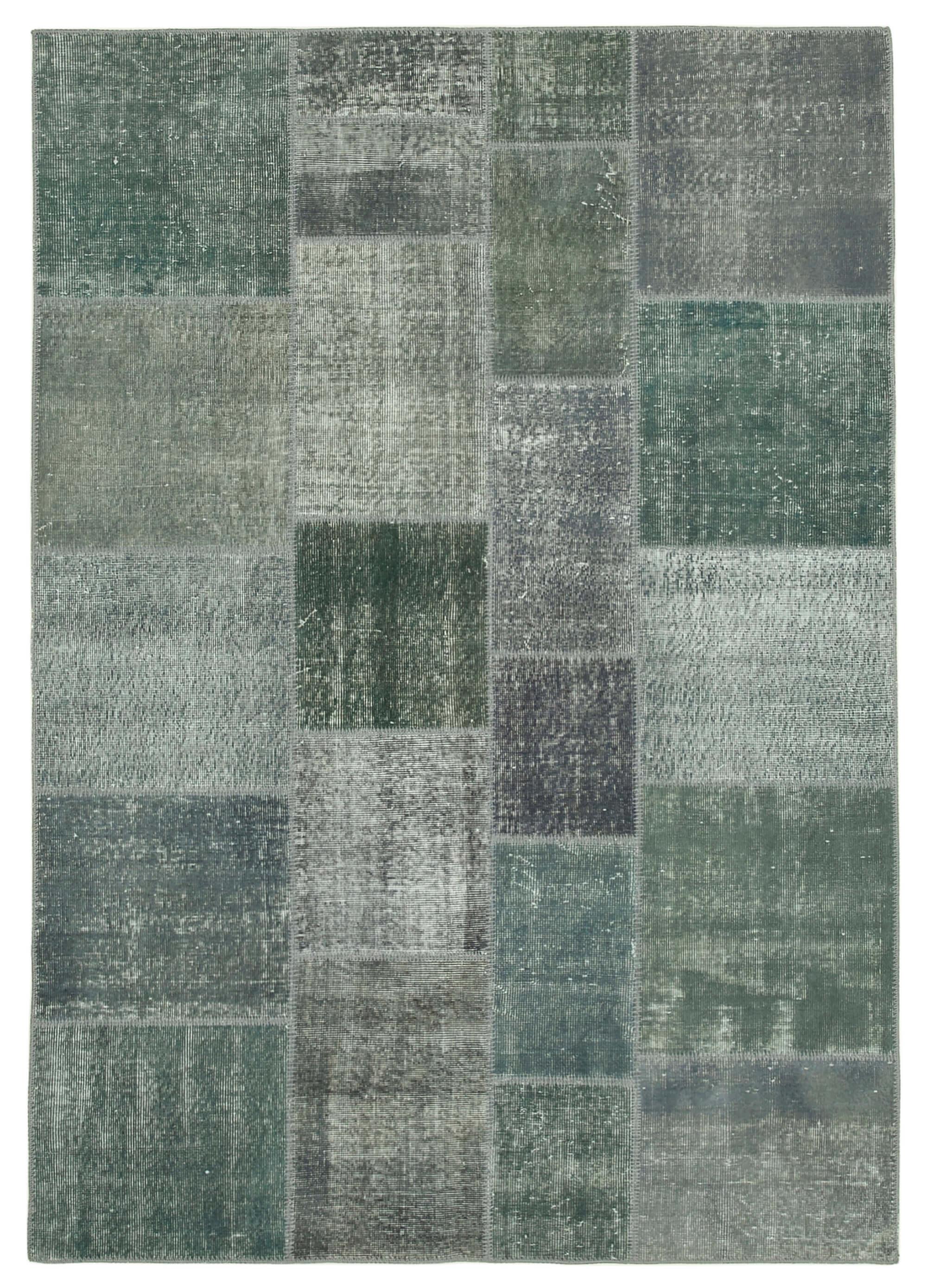 6 x 8 Grey Patchwork Rug - 2557