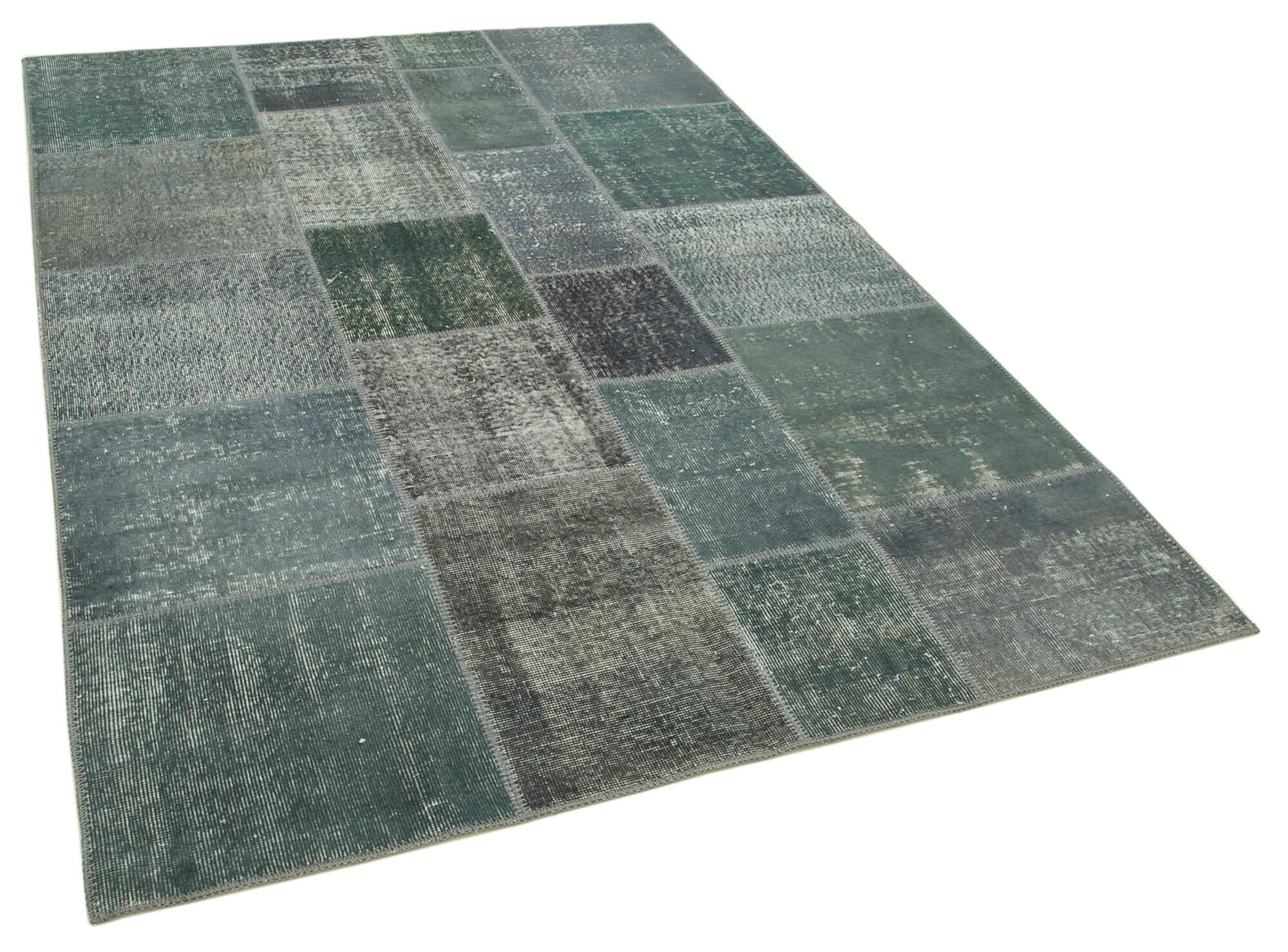 6 x 8 Grey Patchwork Rug - 2557