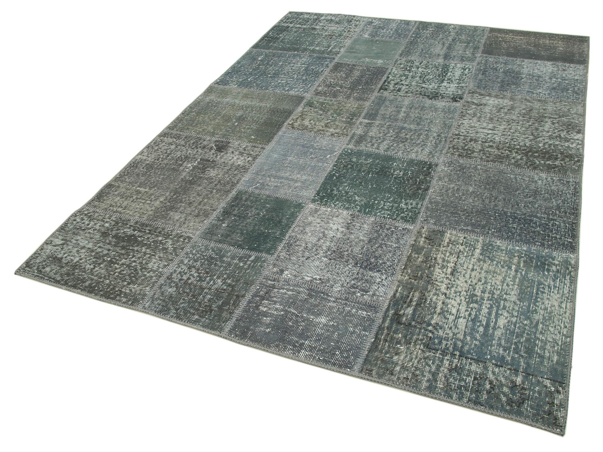 6 x 8 Grey Patchwork Rug - 2558