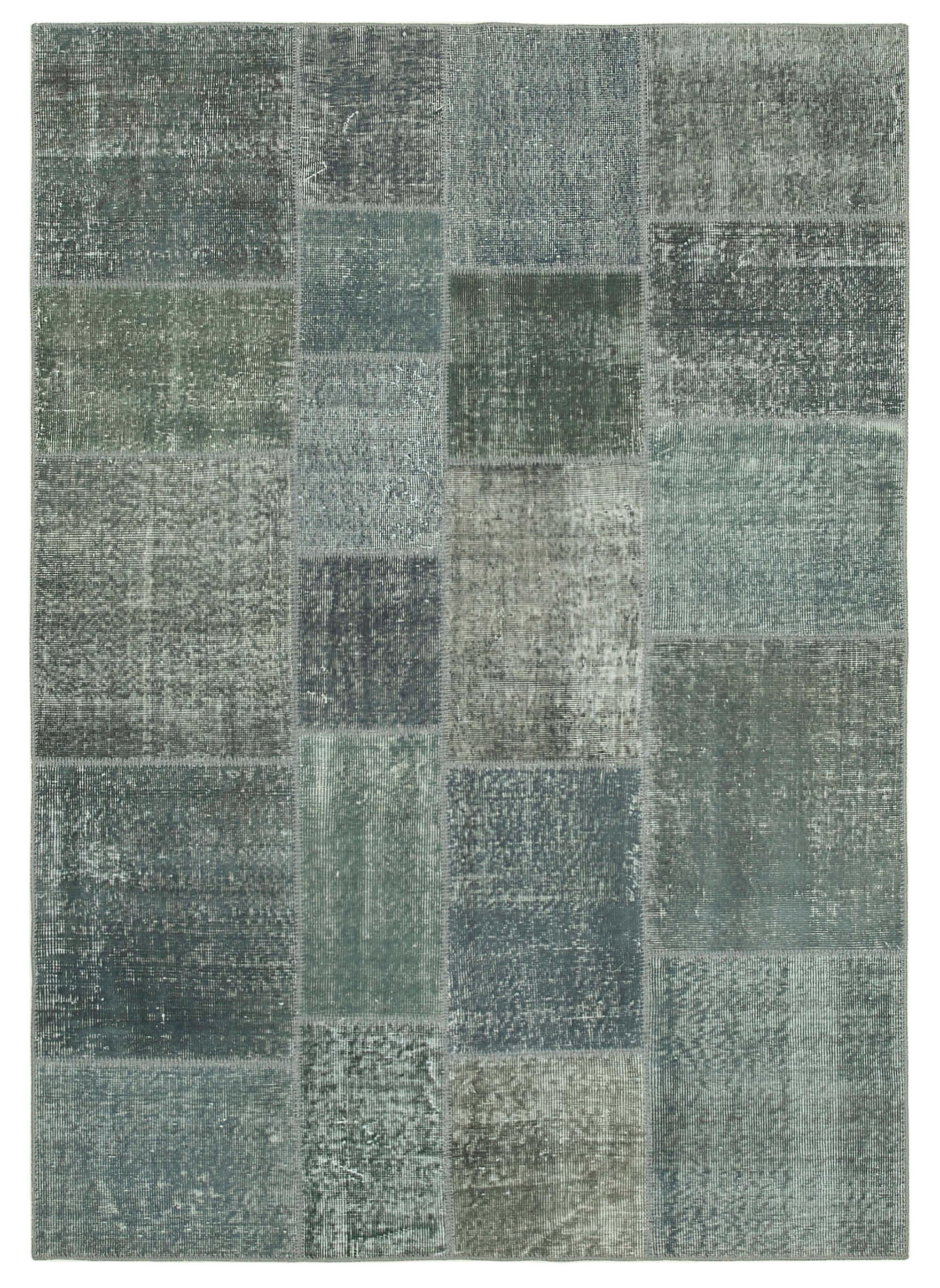 6 x 8 Grey Patchwork Rug - 2559