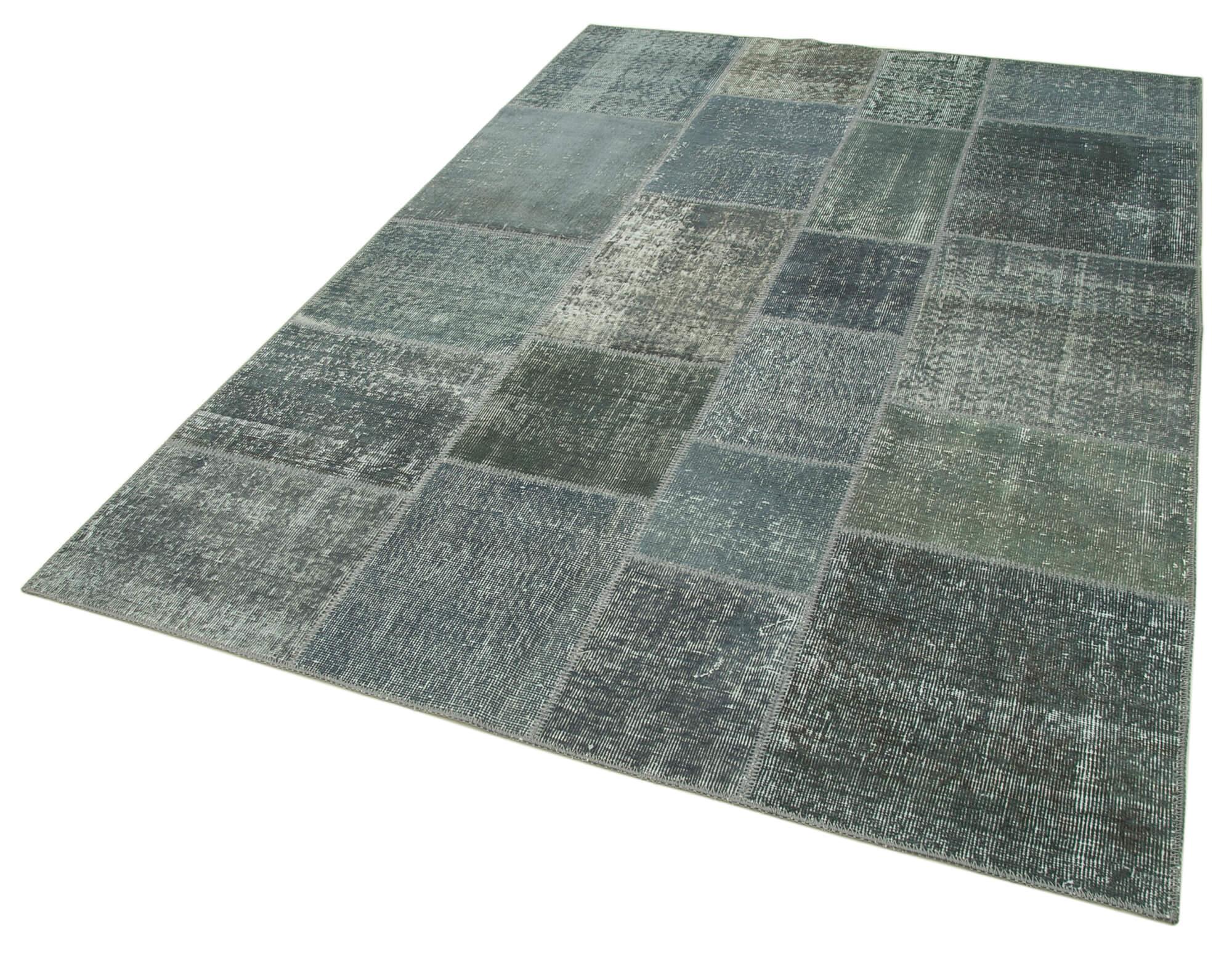 6 x 8 Grey Patchwork Rug - 2559