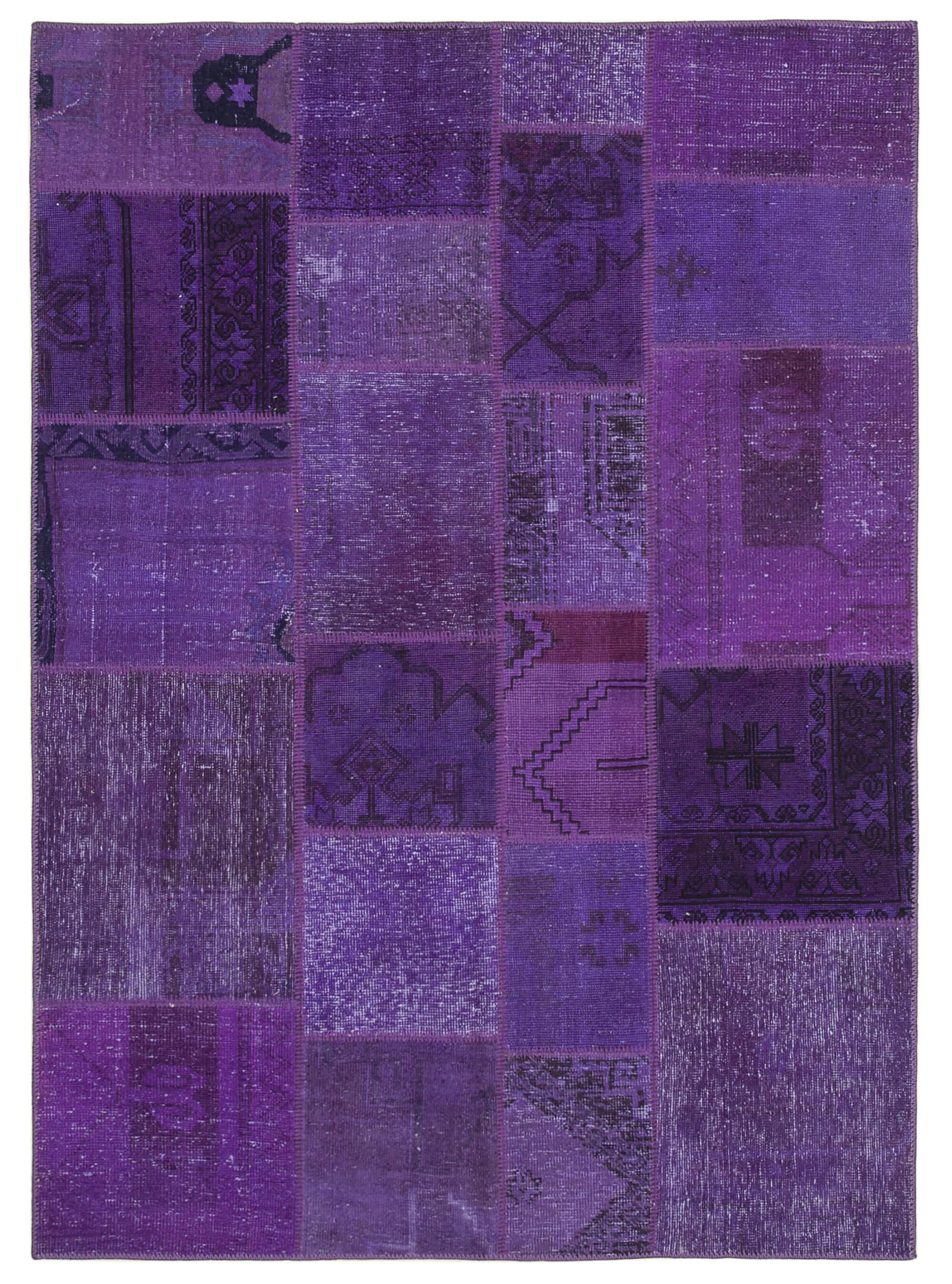 6 x 8 Purple Patchwork Rug - 2560