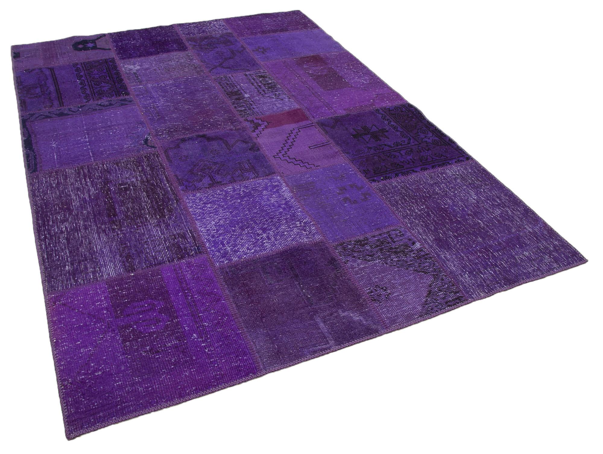 6 x 8 Purple Patchwork Rug - 2560