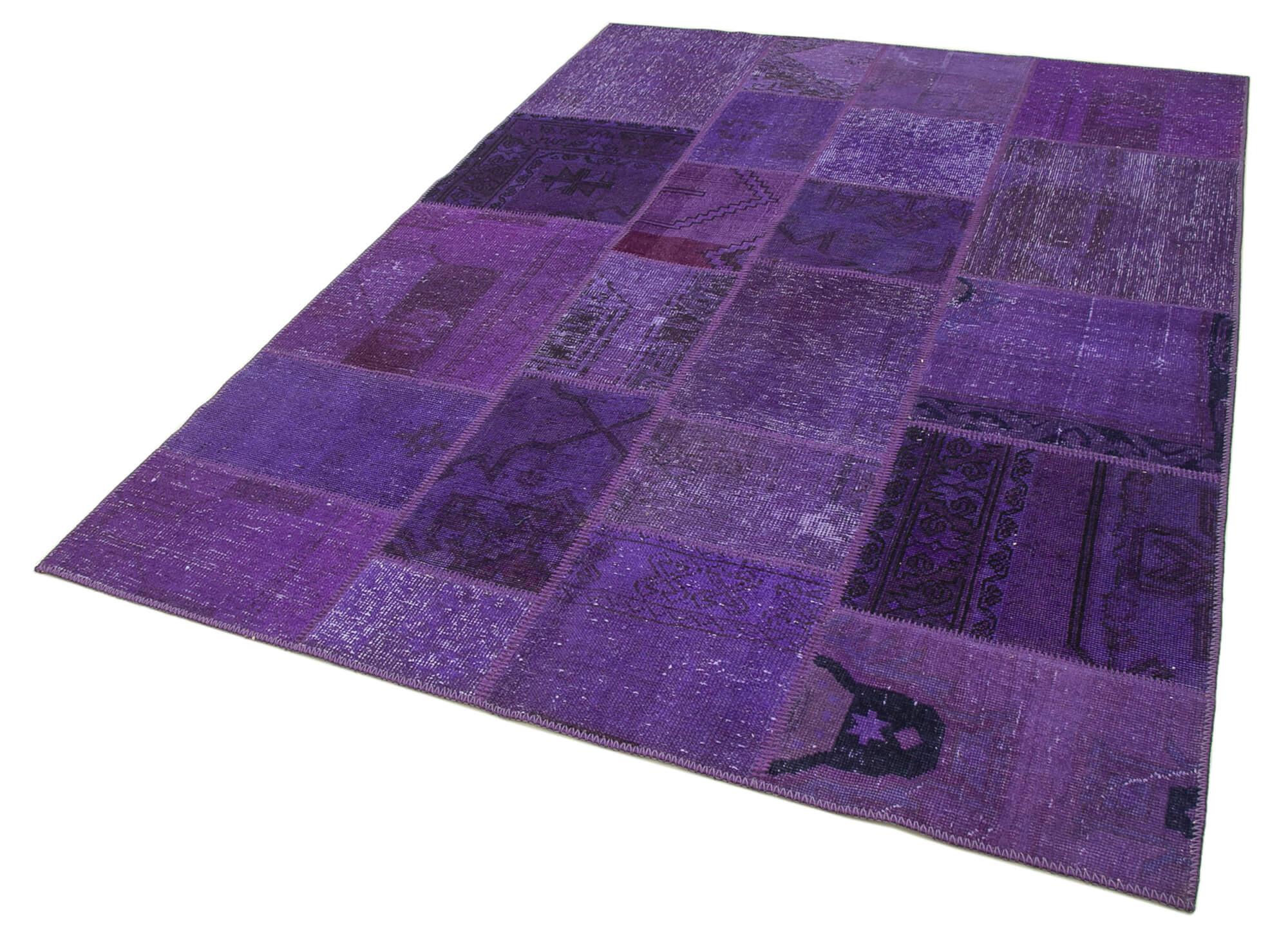 6 x 8 Purple Patchwork Rug - 2560