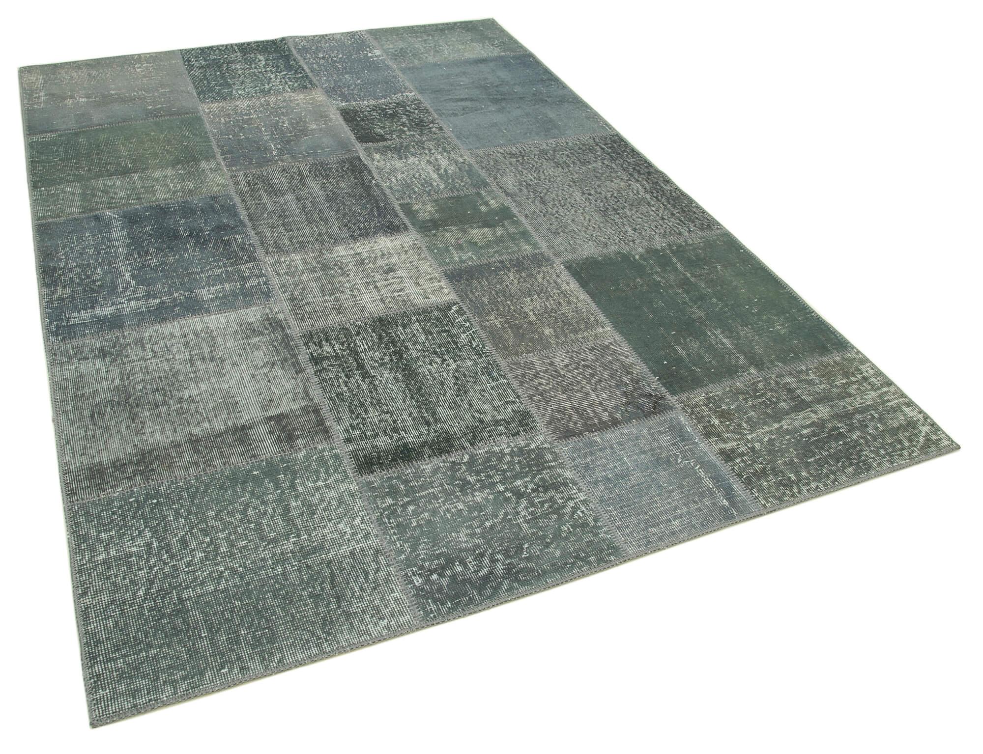 6 x 8 Grey Patchwork Rug - 2561