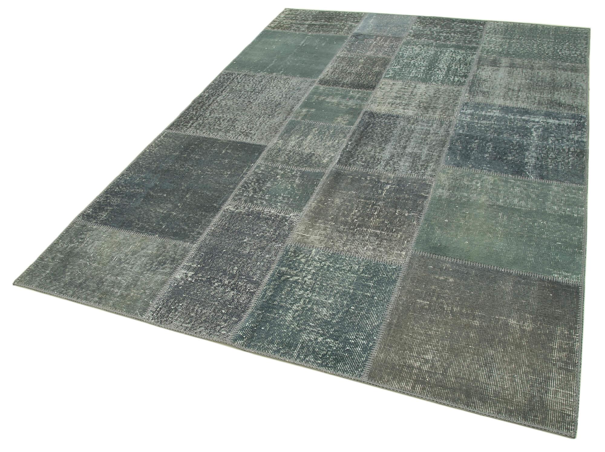 6 x 8 Grey Patchwork Rug - 2561