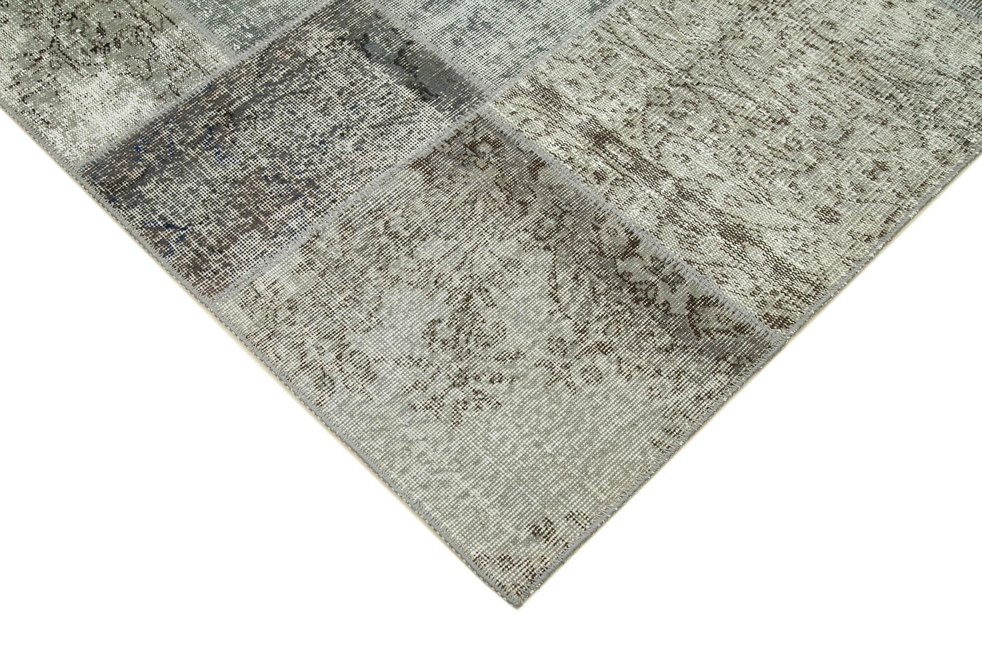 6 x 8 Grey Patchwork Rug - 2563