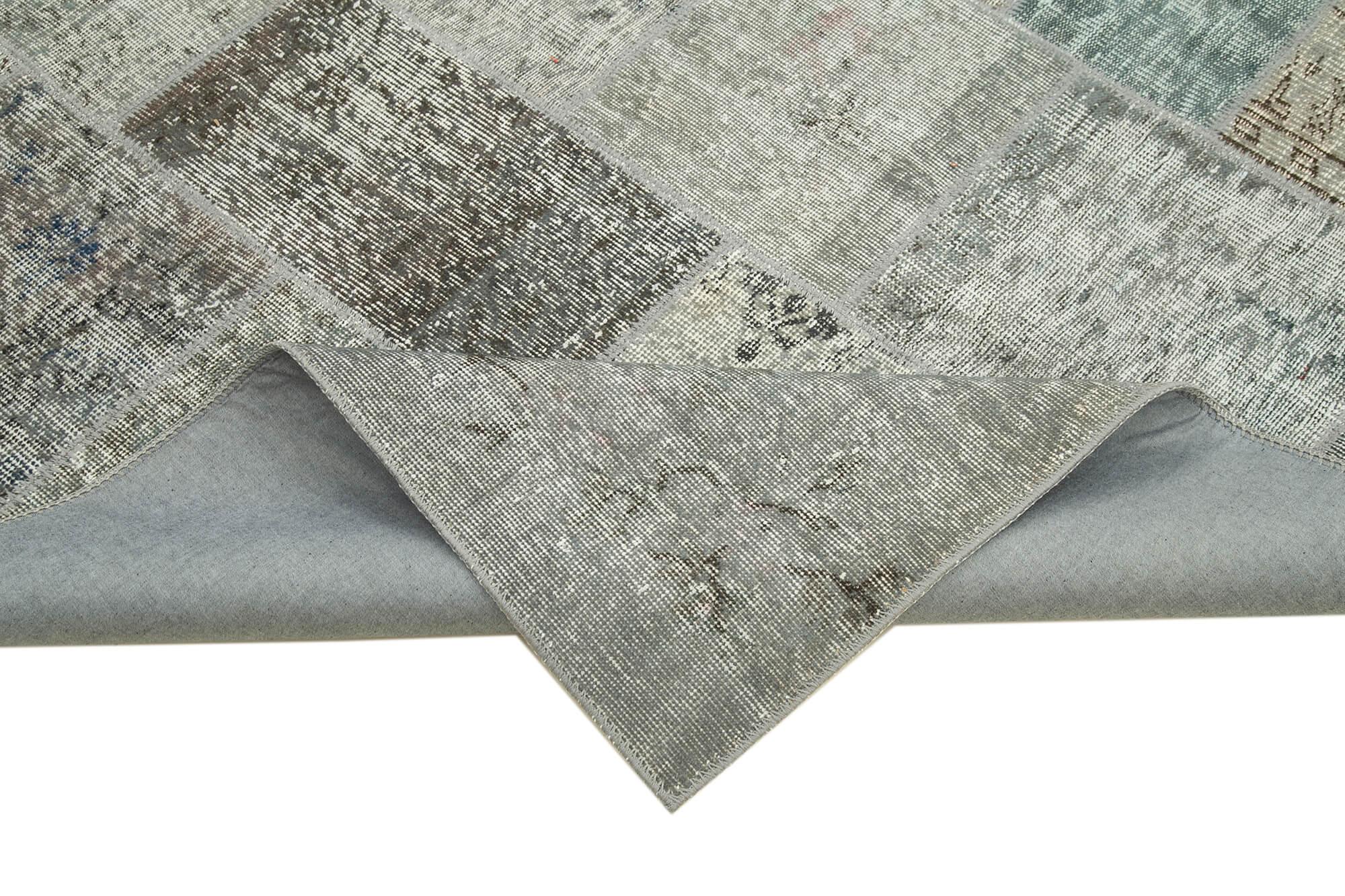 6 x 8 Grey Patchwork Rug - 2563