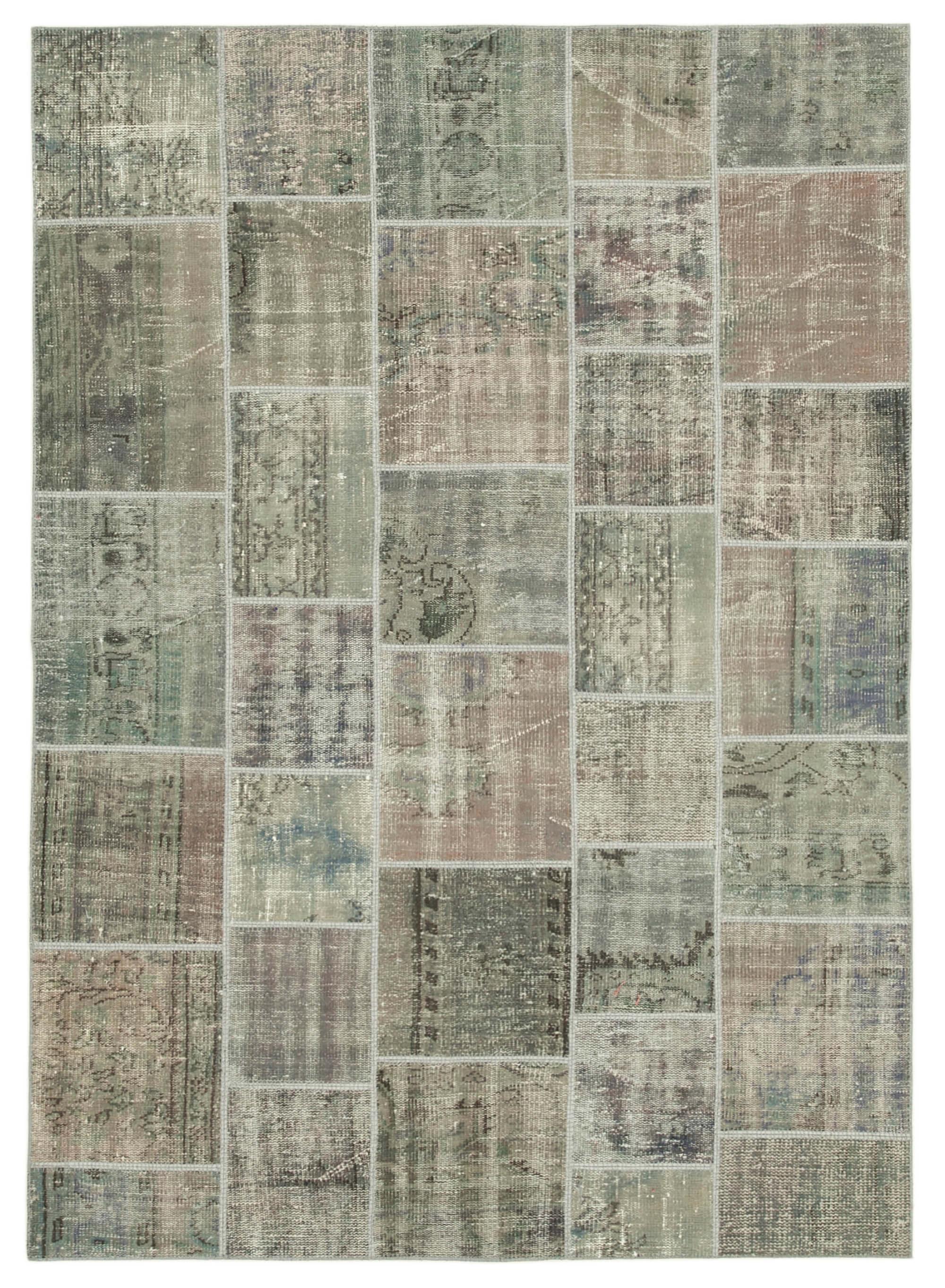 6 x 8 Grey Patchwork Rug - 2564