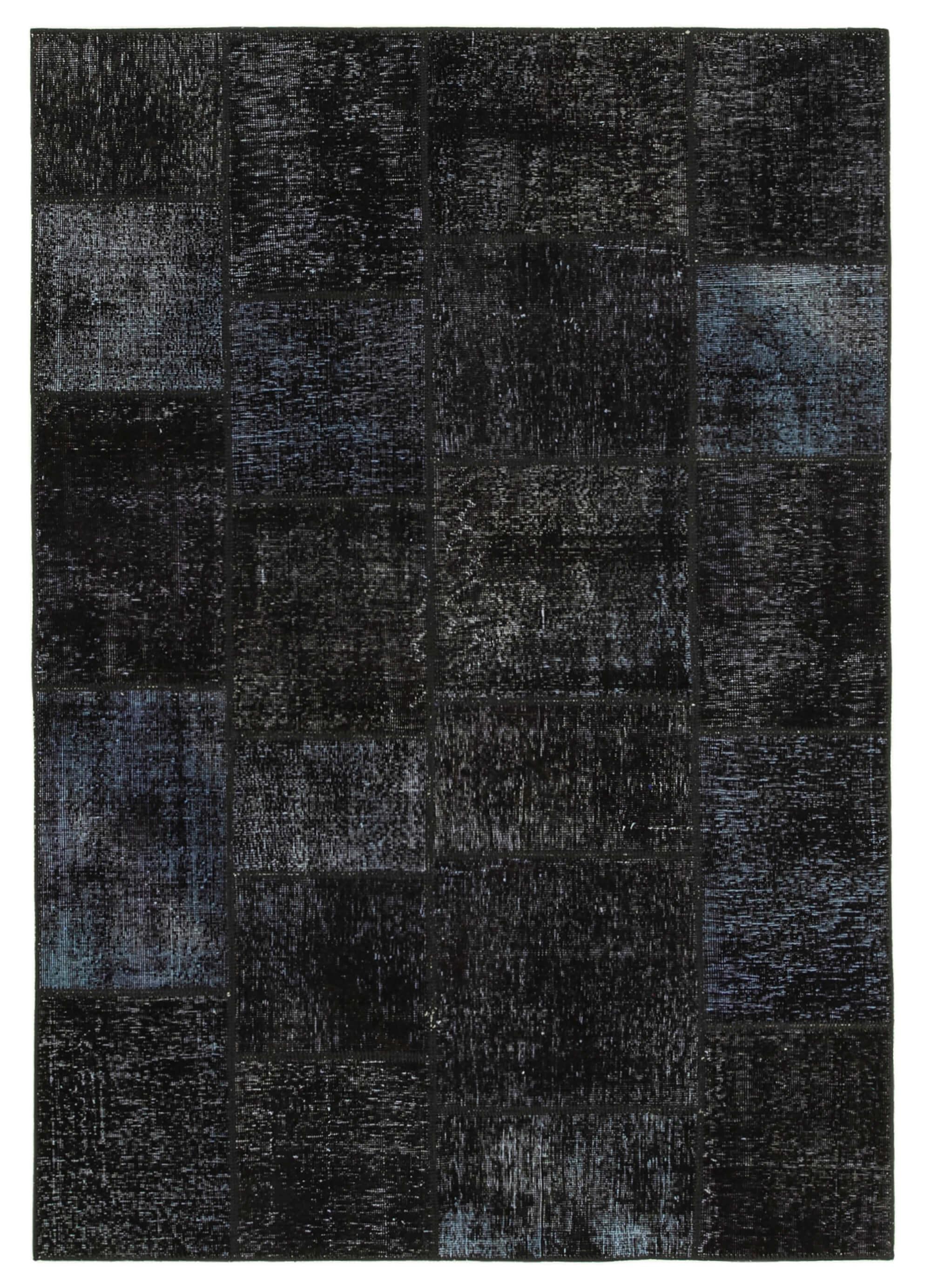 5 x 8 Black Patchwork Rug - 2565