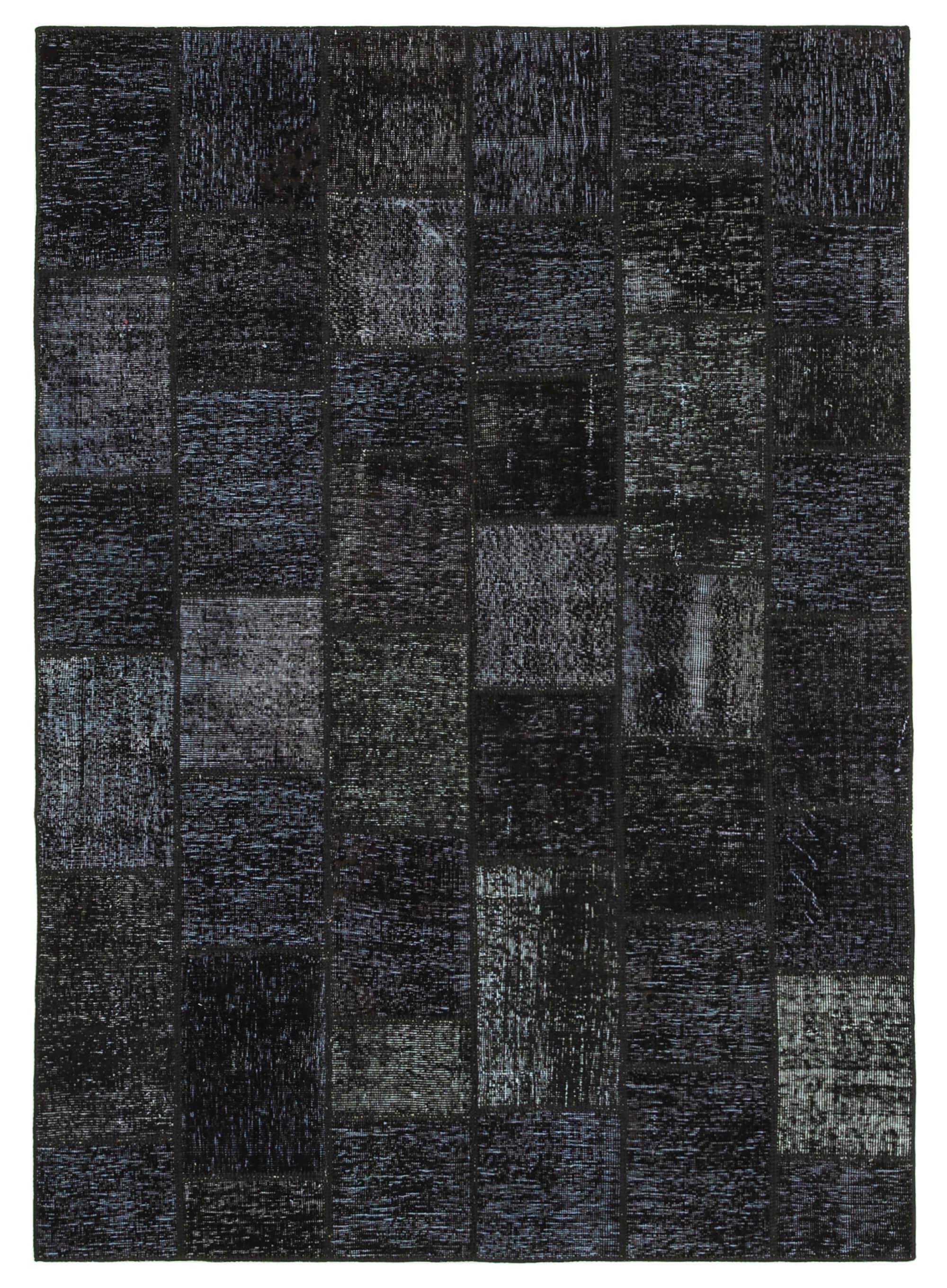 6 x 8 Black Patchwork Rug - 2566