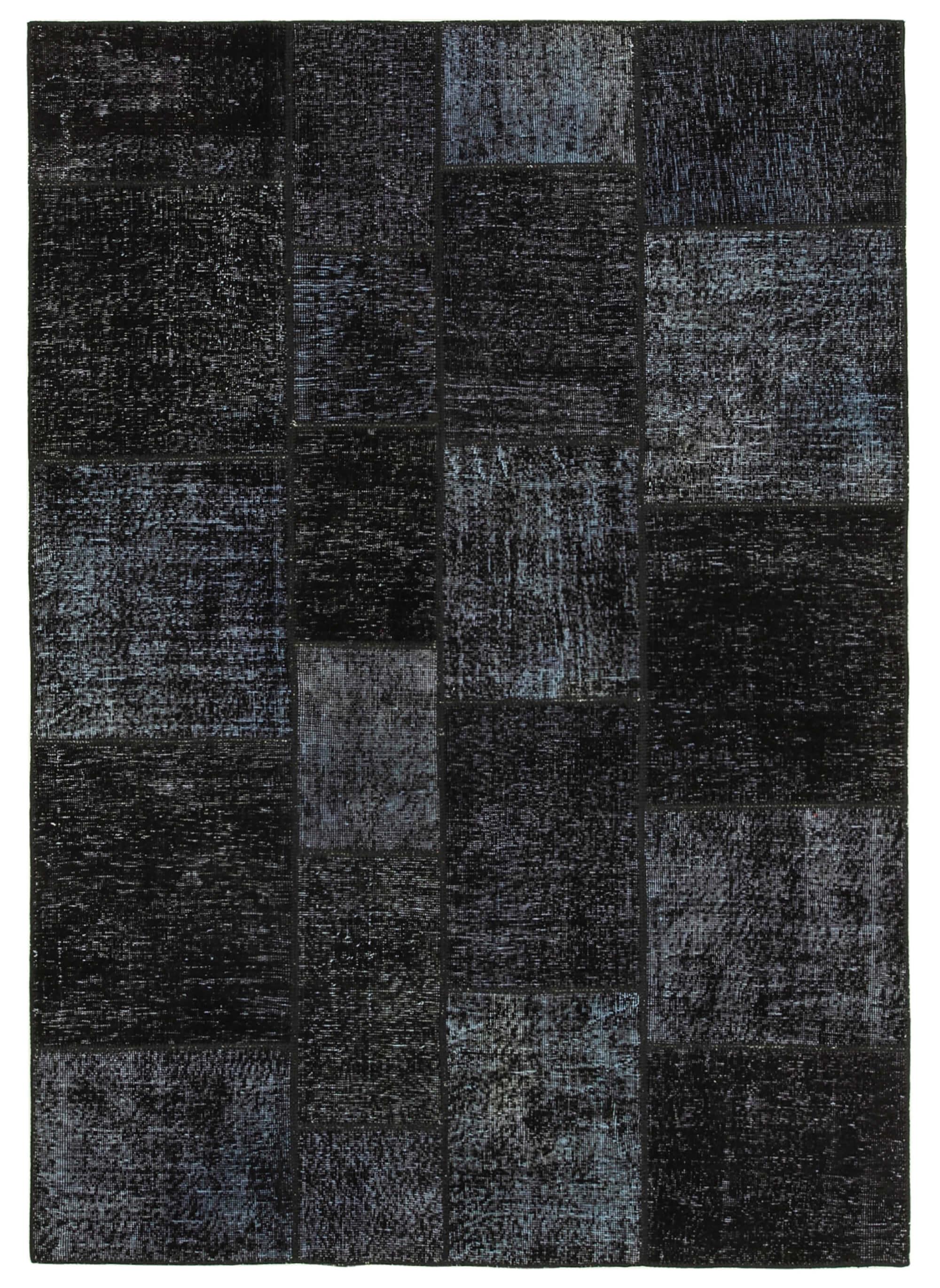 6 x 8 Black Patchwork Rug - 2568