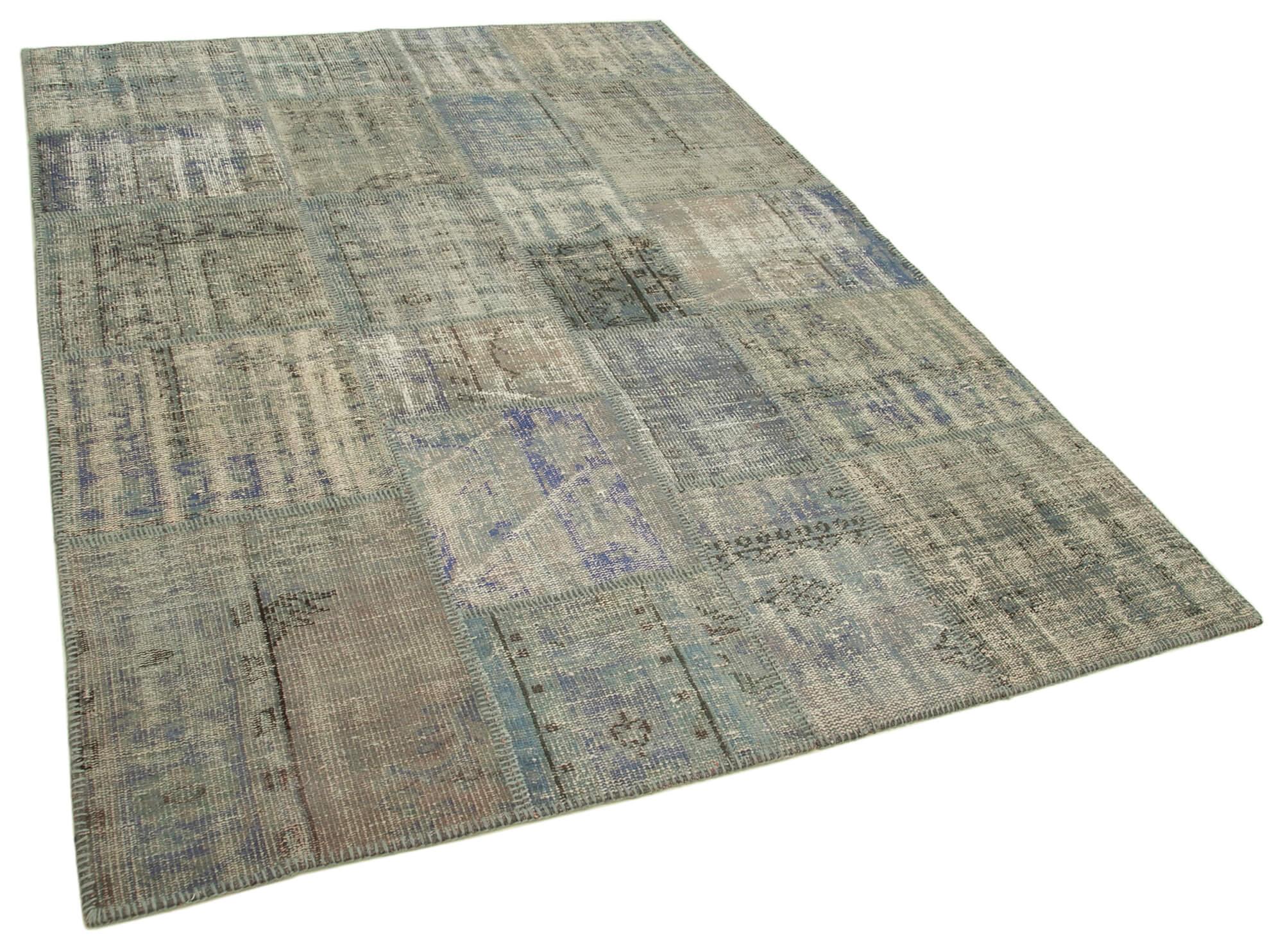 6 x 8 Grey Patchwork Rug - 2570