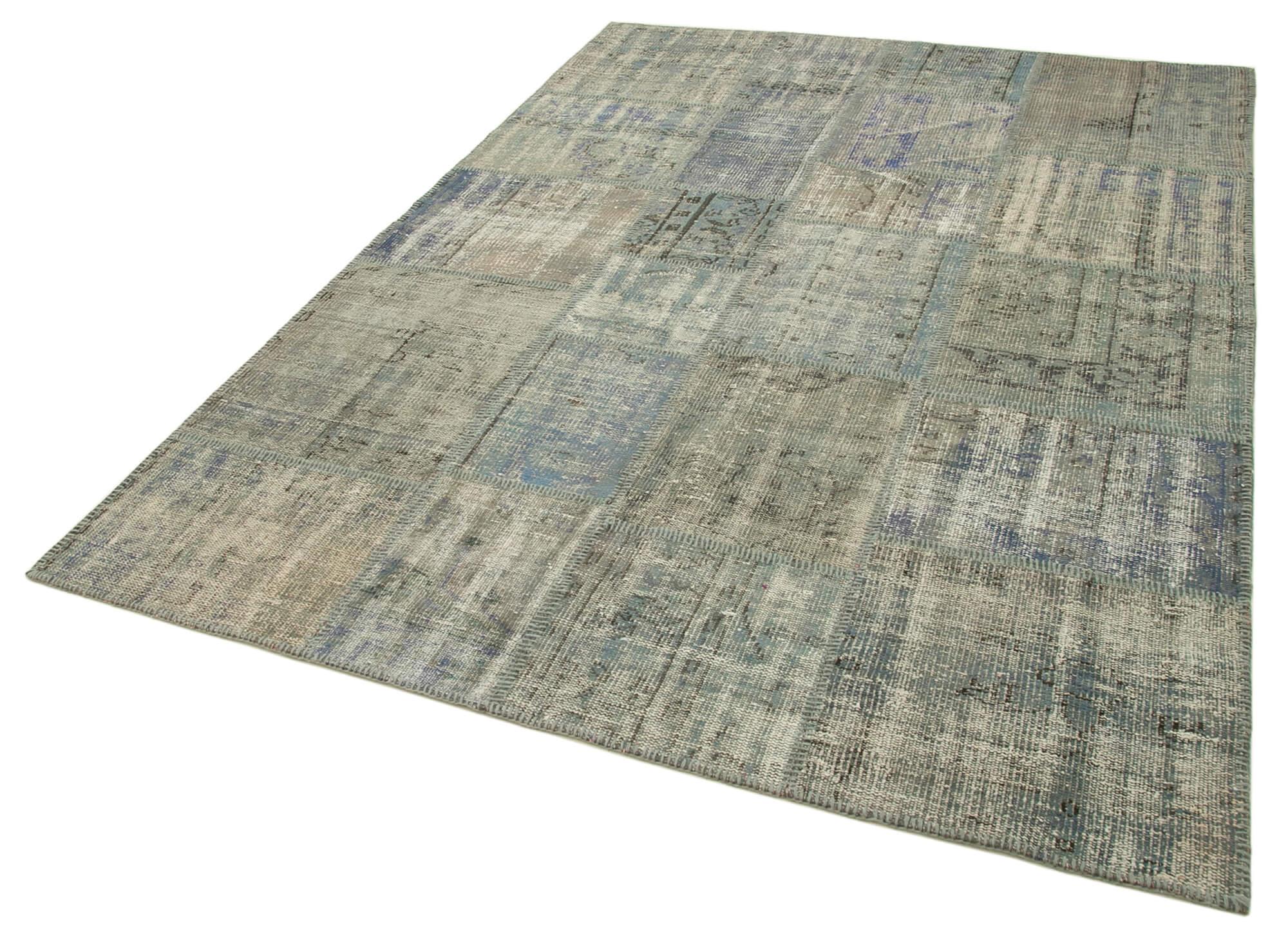 6 x 8 Grey Patchwork Rug - 2570