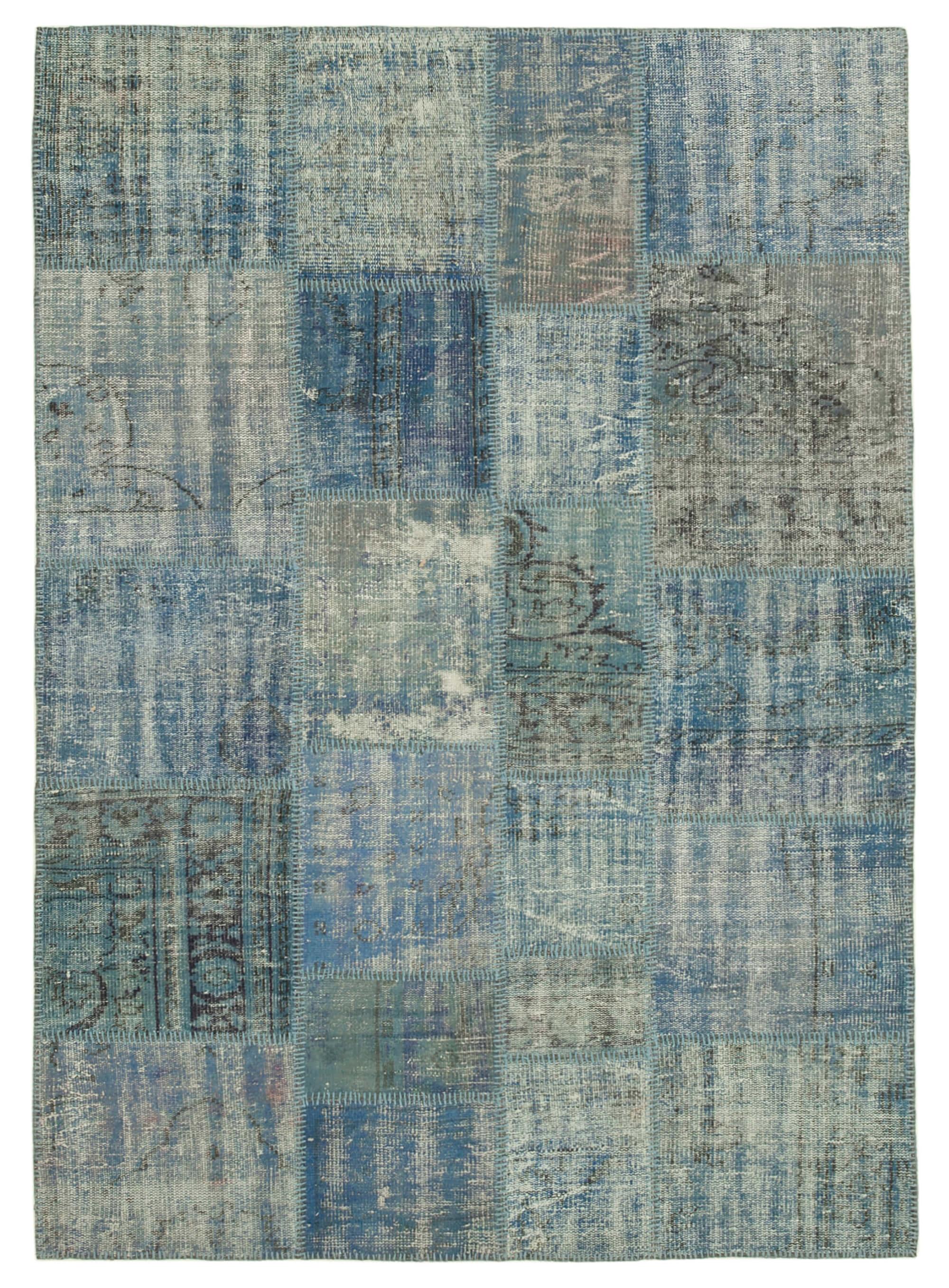 6 x 8 Blue Patchwork Rug - 2571