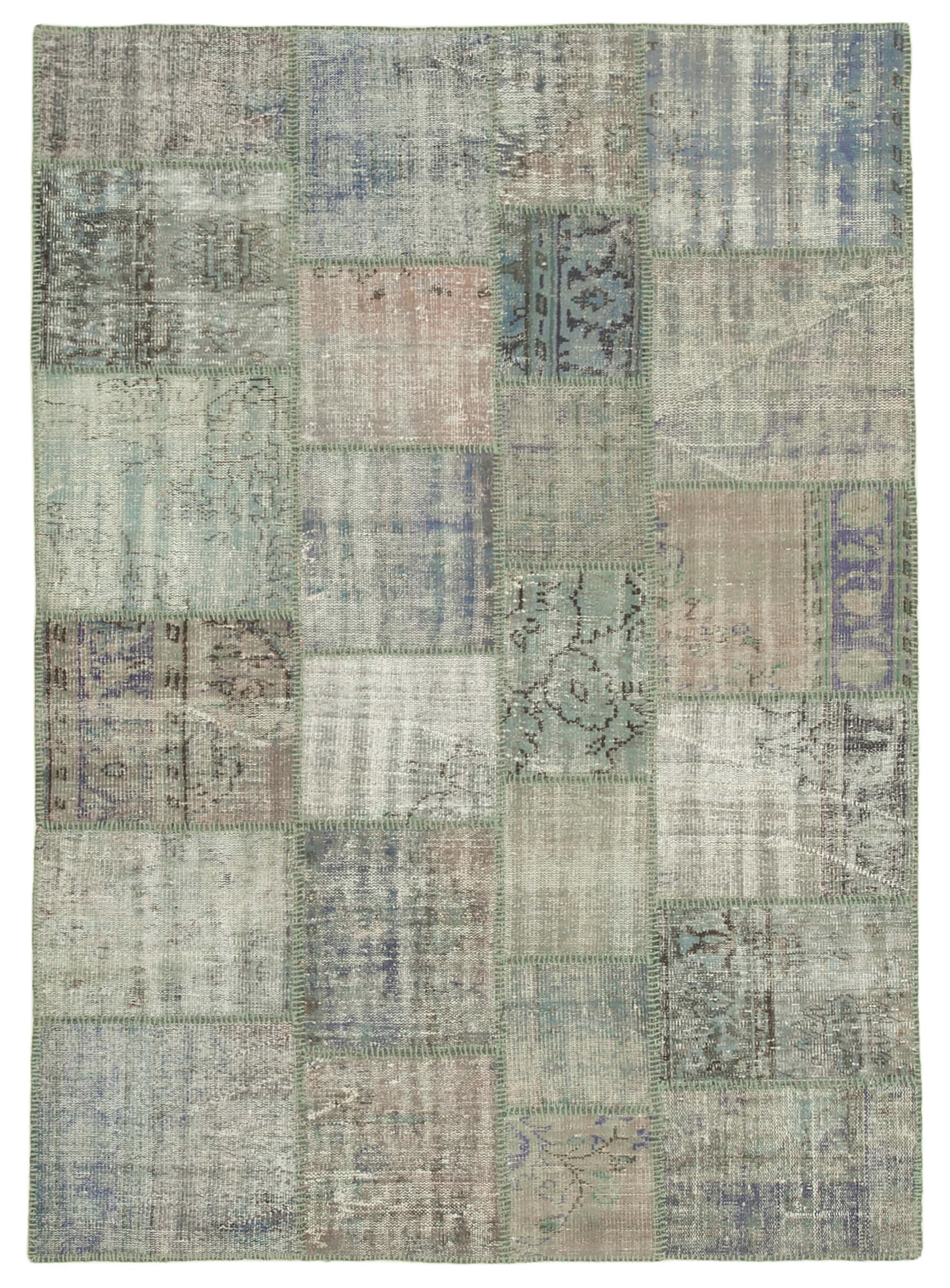 6 x 8 Grey Patchwork Rug - 2572