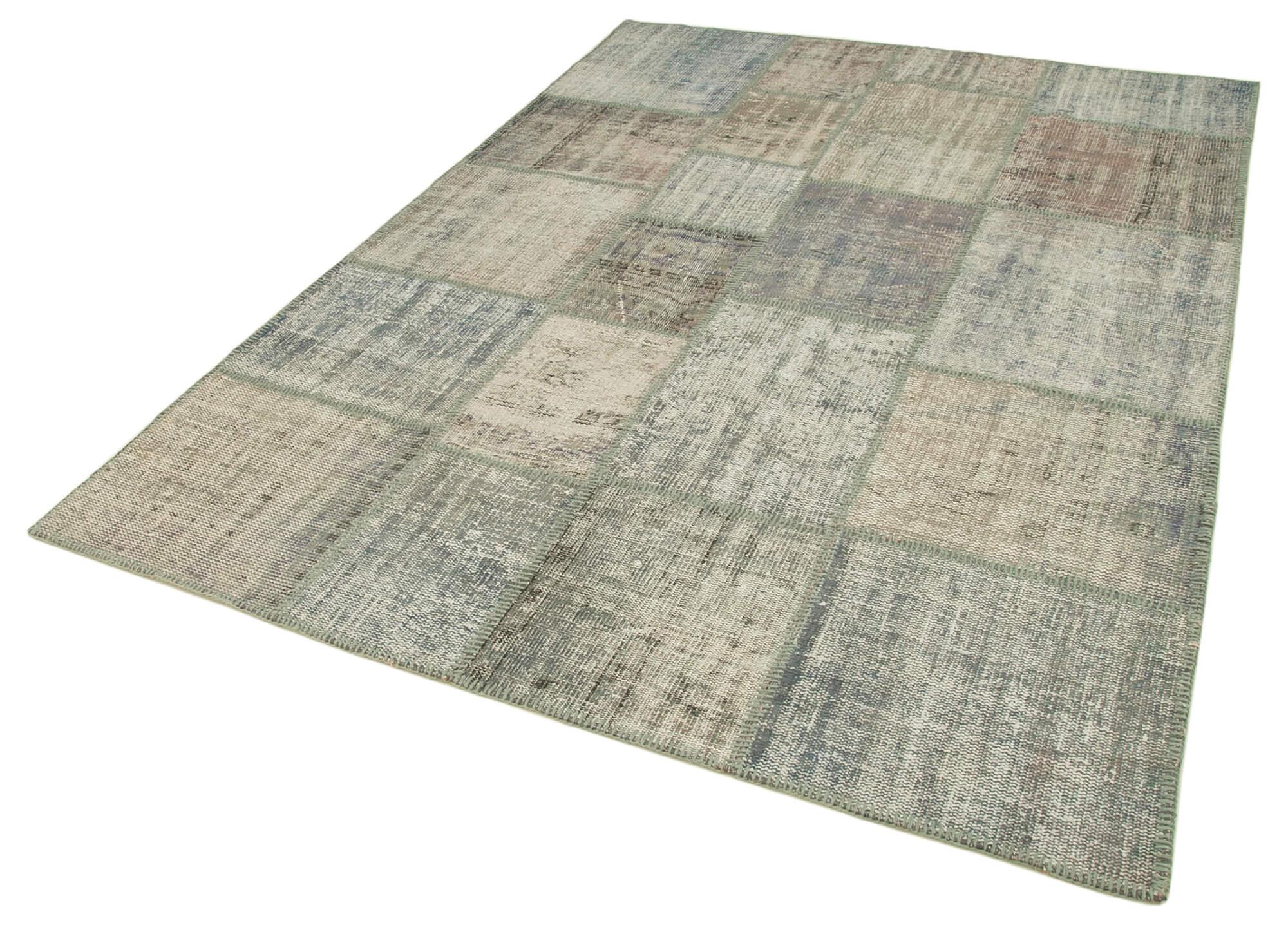 6 x 8 Grey Patchwork Rug - 2573