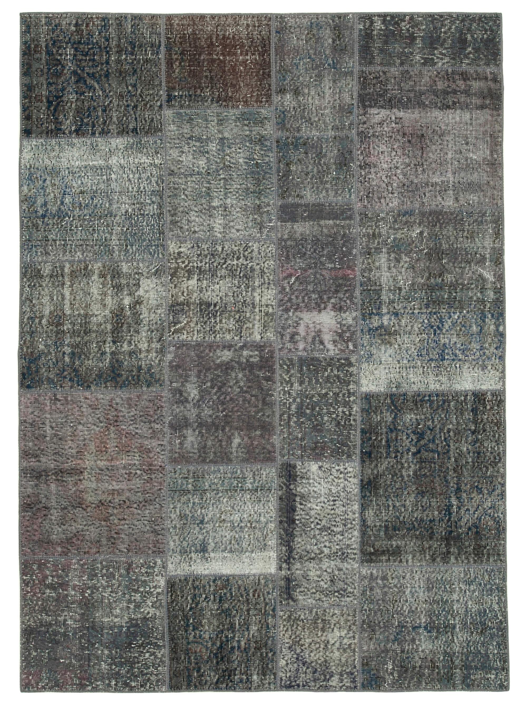 6 x 8 Grey Patchwork Rug - 2574