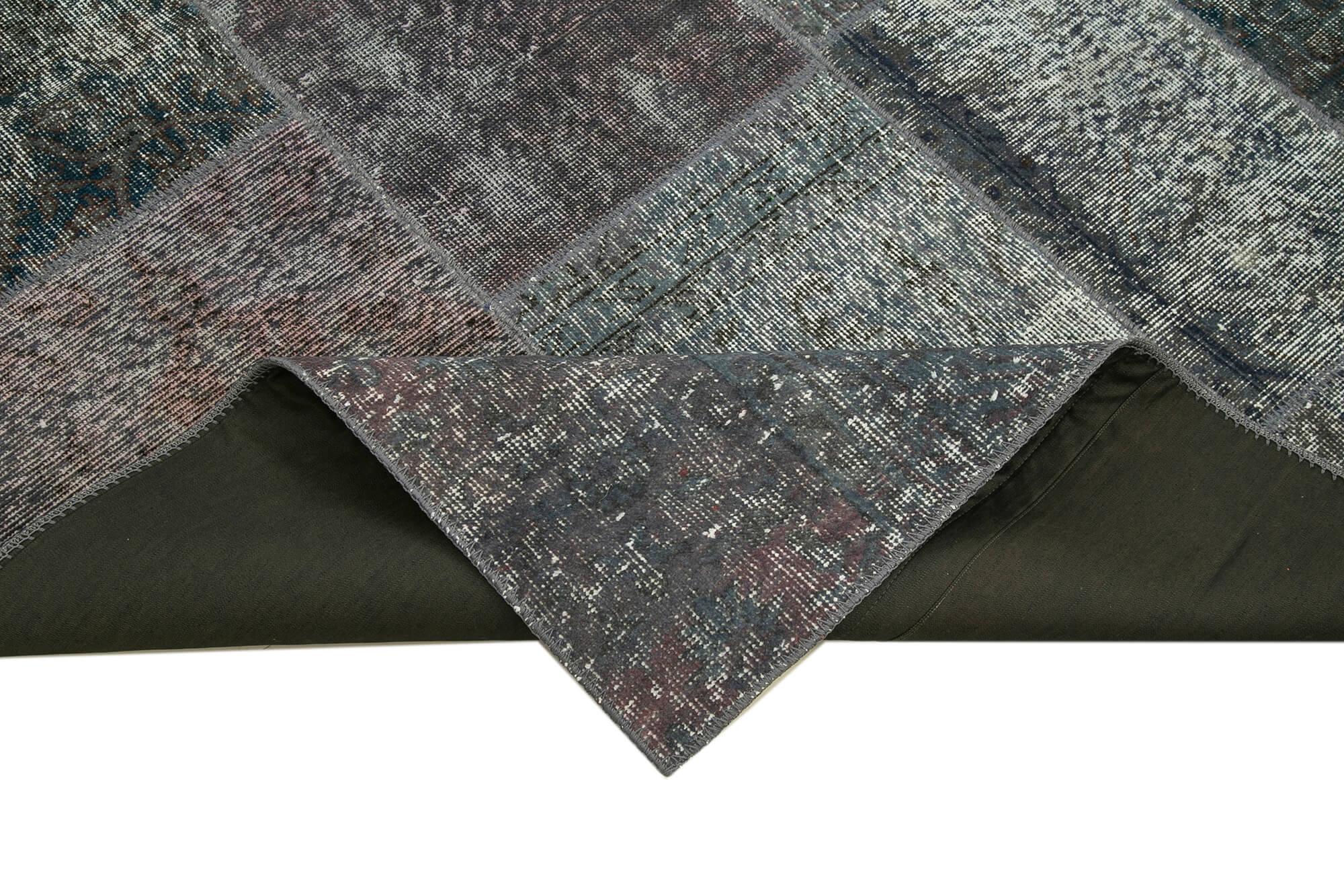 6 x 8 Grey Patchwork Rug - 2574