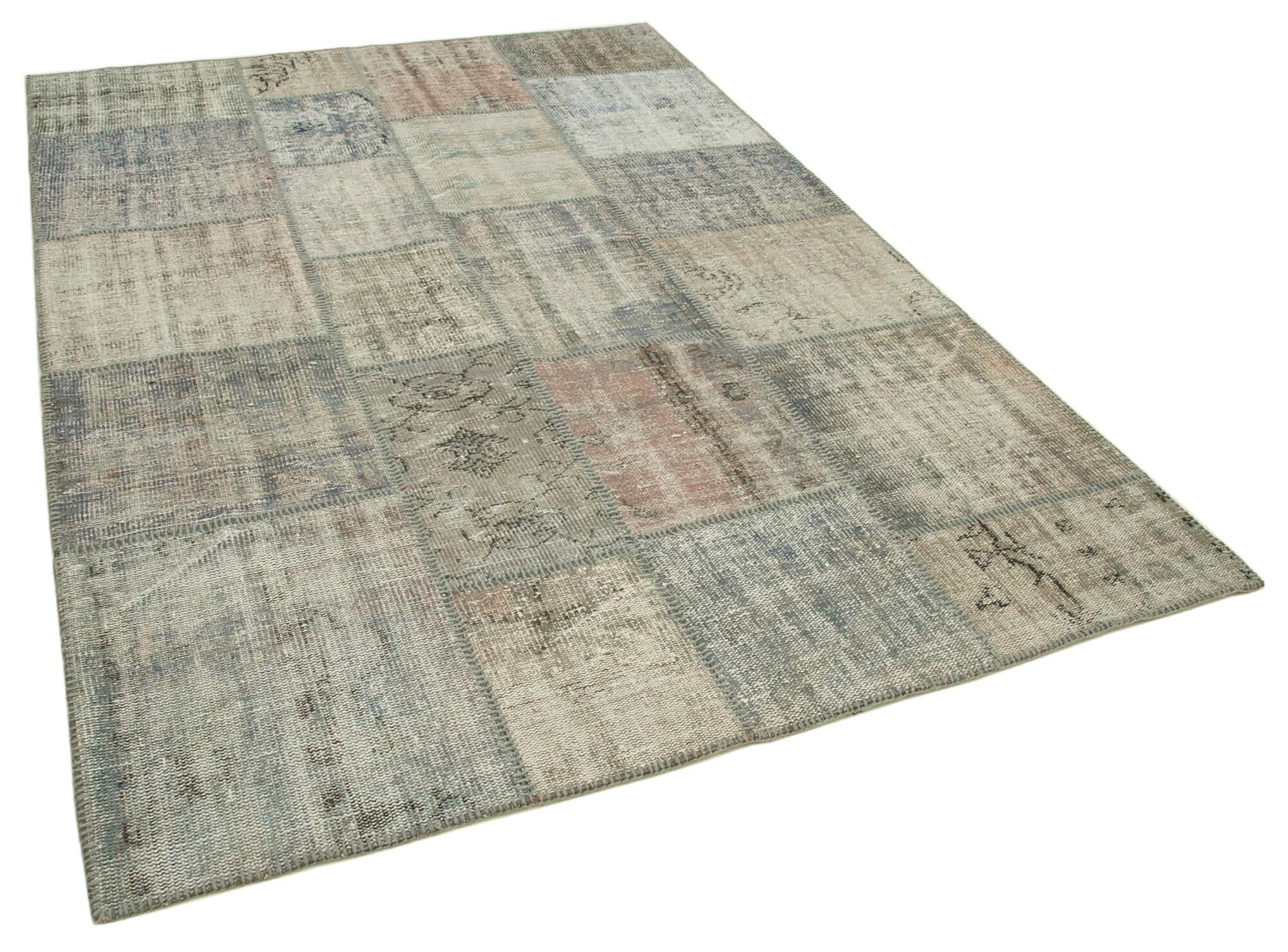 6 x 8 Grey Patchwork Rug - 2575