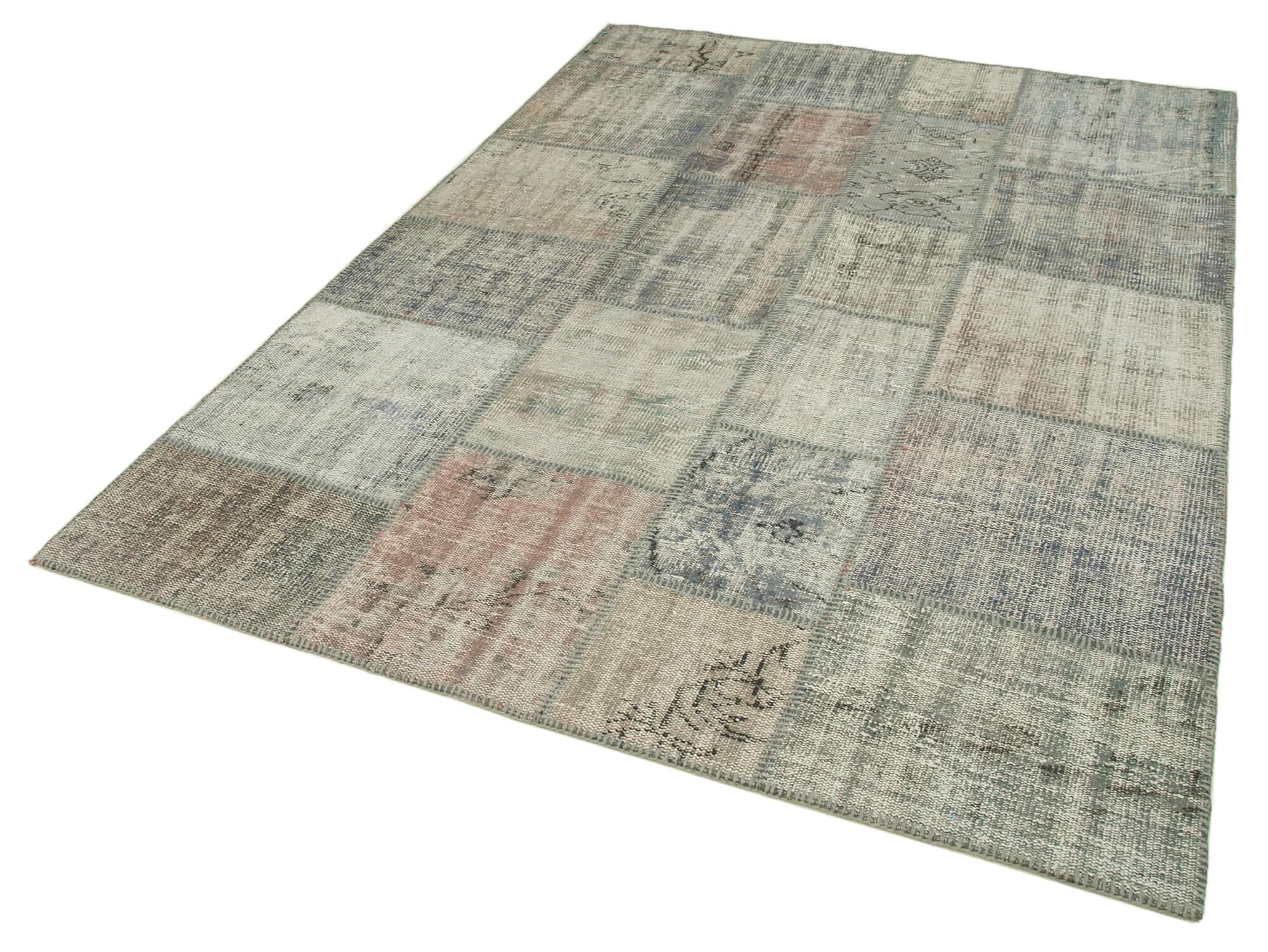 6 x 8 Grey Patchwork Rug - 2575