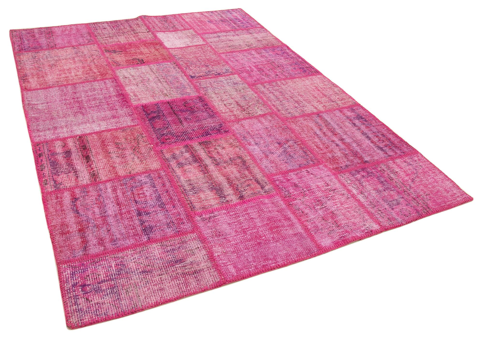 6 x 8 Pink Patchwork Rug - 2577