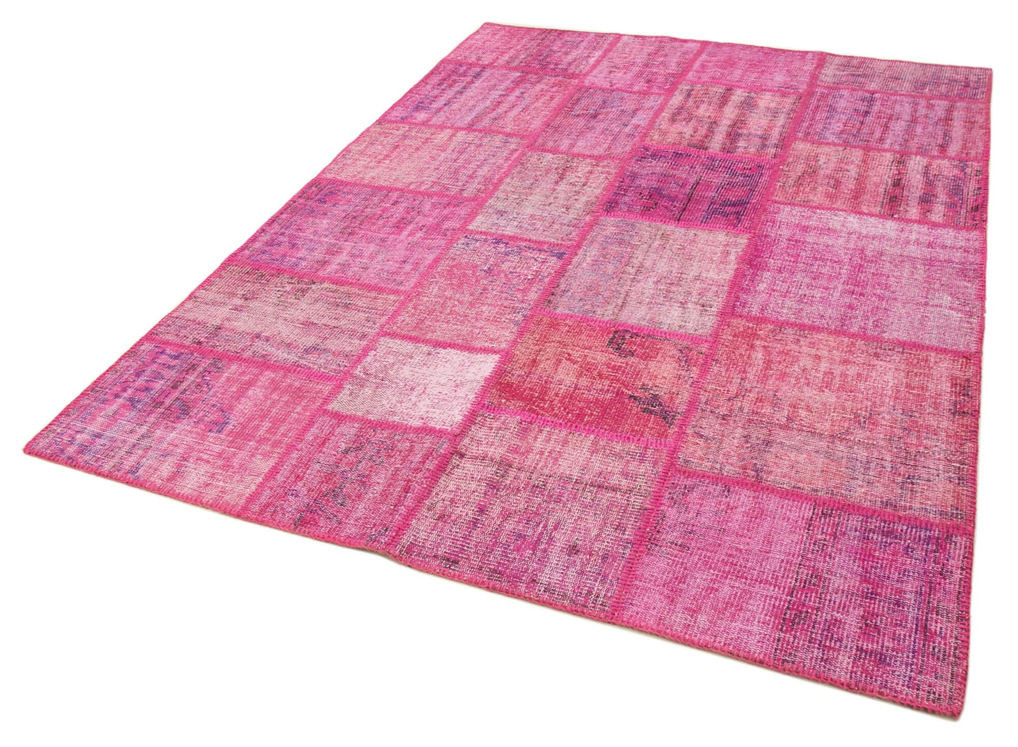 6 x 8 Pink Patchwork Rug - 2577