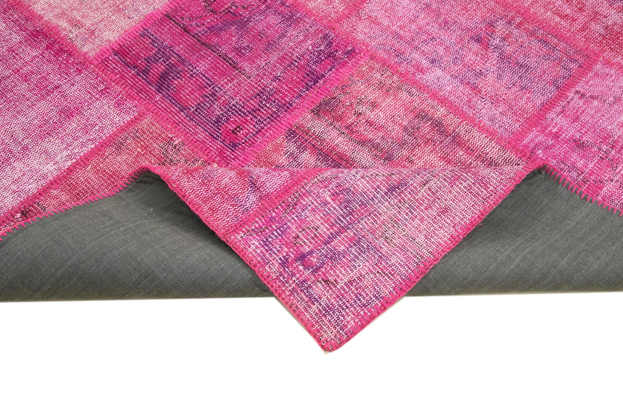 6 x 8 Pink Patchwork Rug - 2577