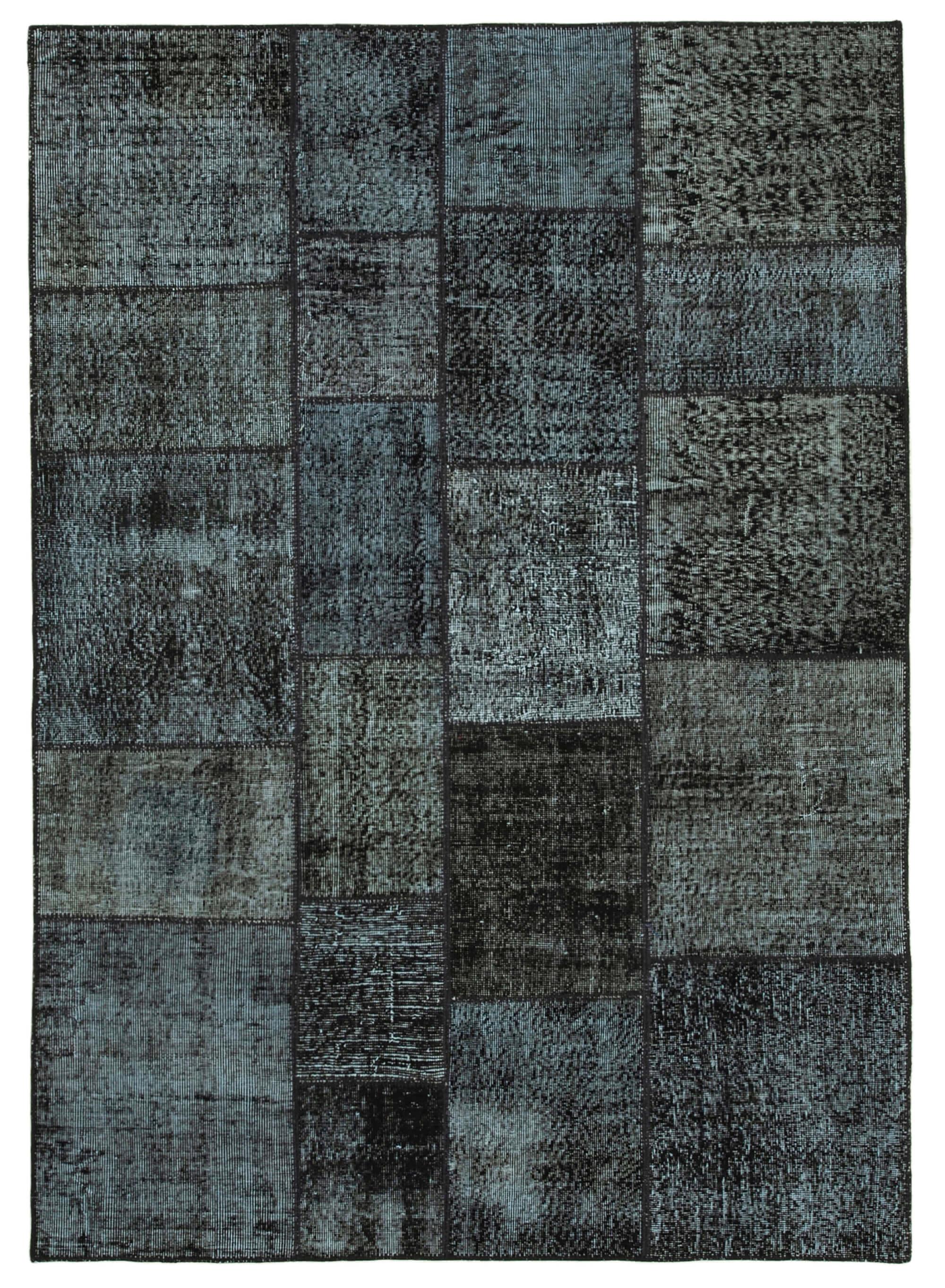 6 x 8 Black Patchwork Rug - 2578