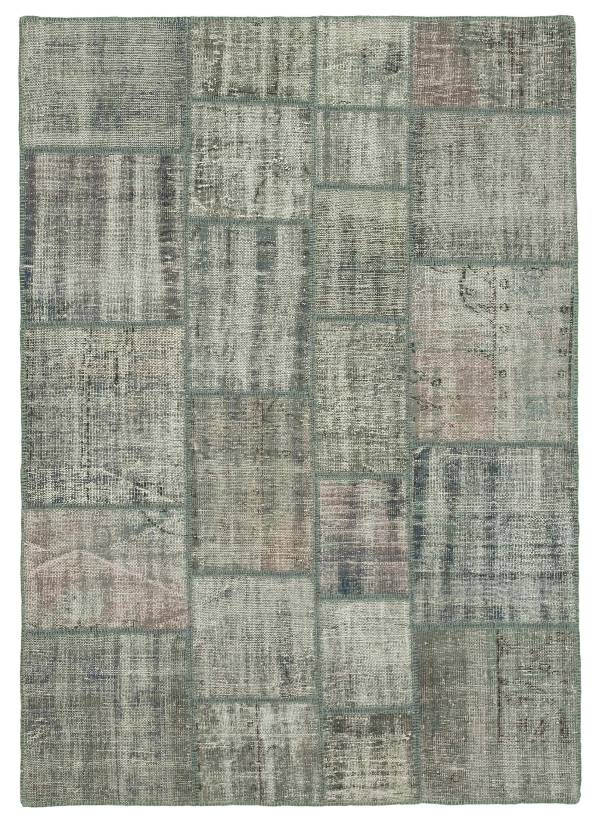 6 x 8 Grey Patchwork Rug - 2581