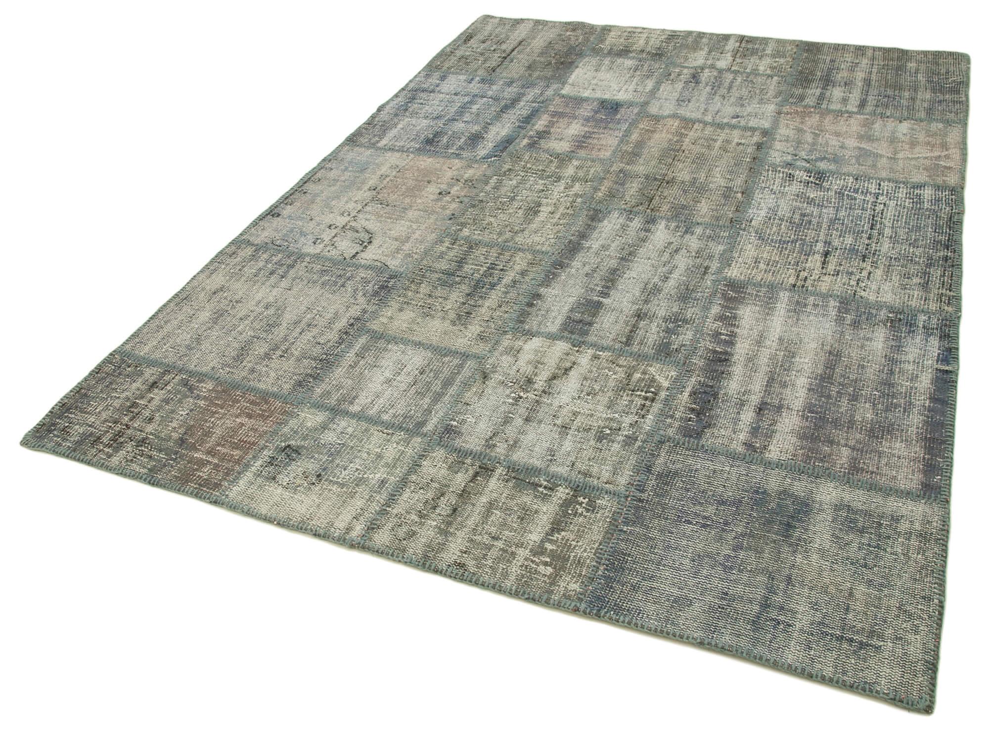 6 x 8 Grey Patchwork Rug - 2581