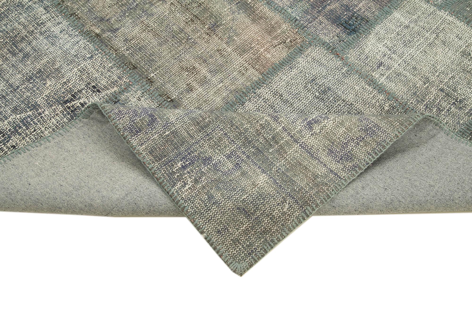 6 x 8 Grey Patchwork Rug - 2581