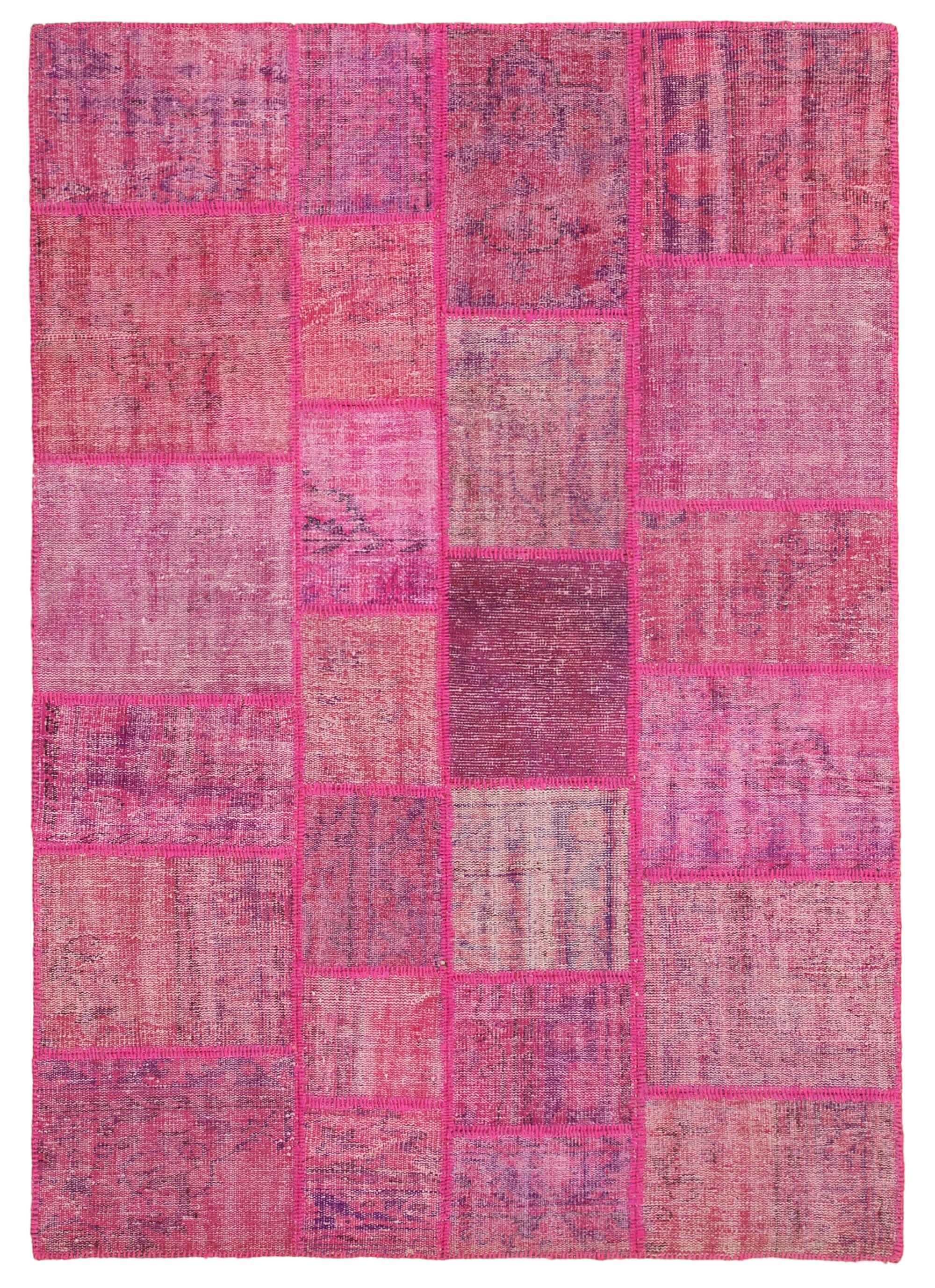 6 x 8 Pink Patchwork Rug - 2583