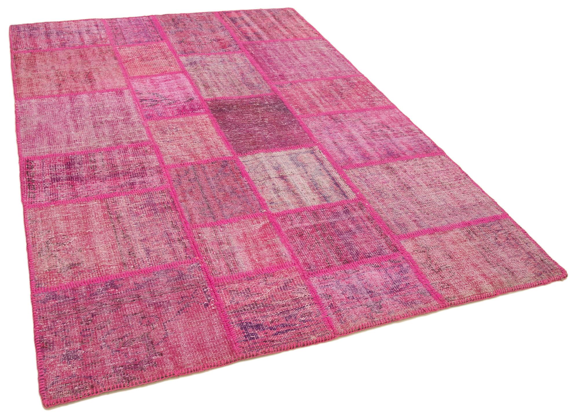 6 x 8 Pink Patchwork Rug - 2583