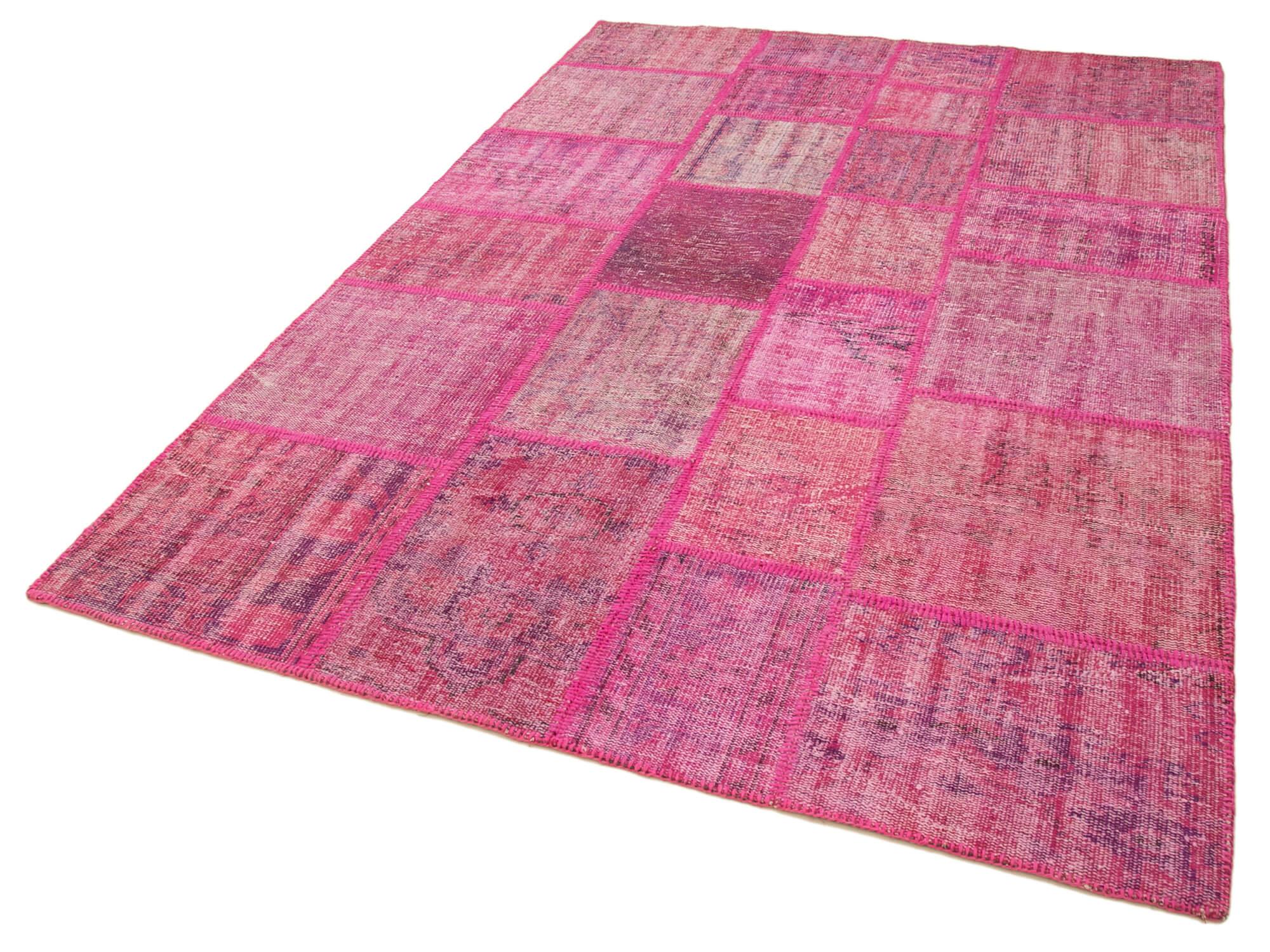 6 x 8 Pink Patchwork Rug - 2583