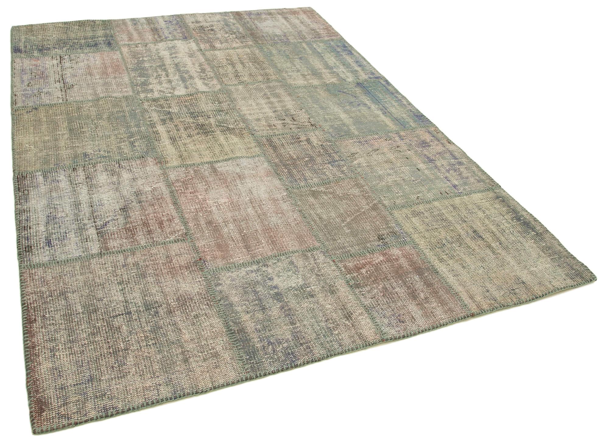 6 x 8 Grey Patchwork Rug - 2584