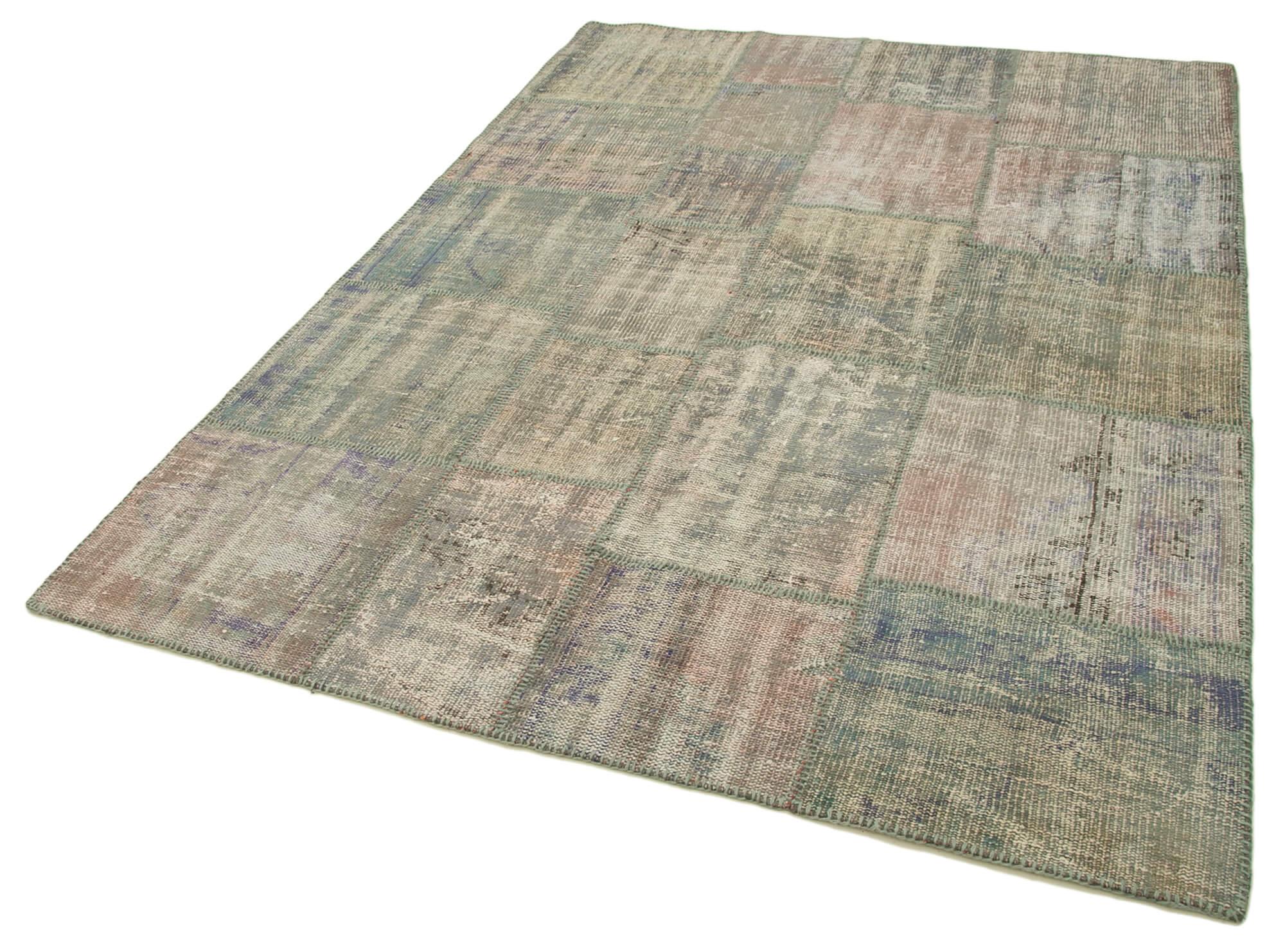 6 x 8 Grey Patchwork Rug - 2584