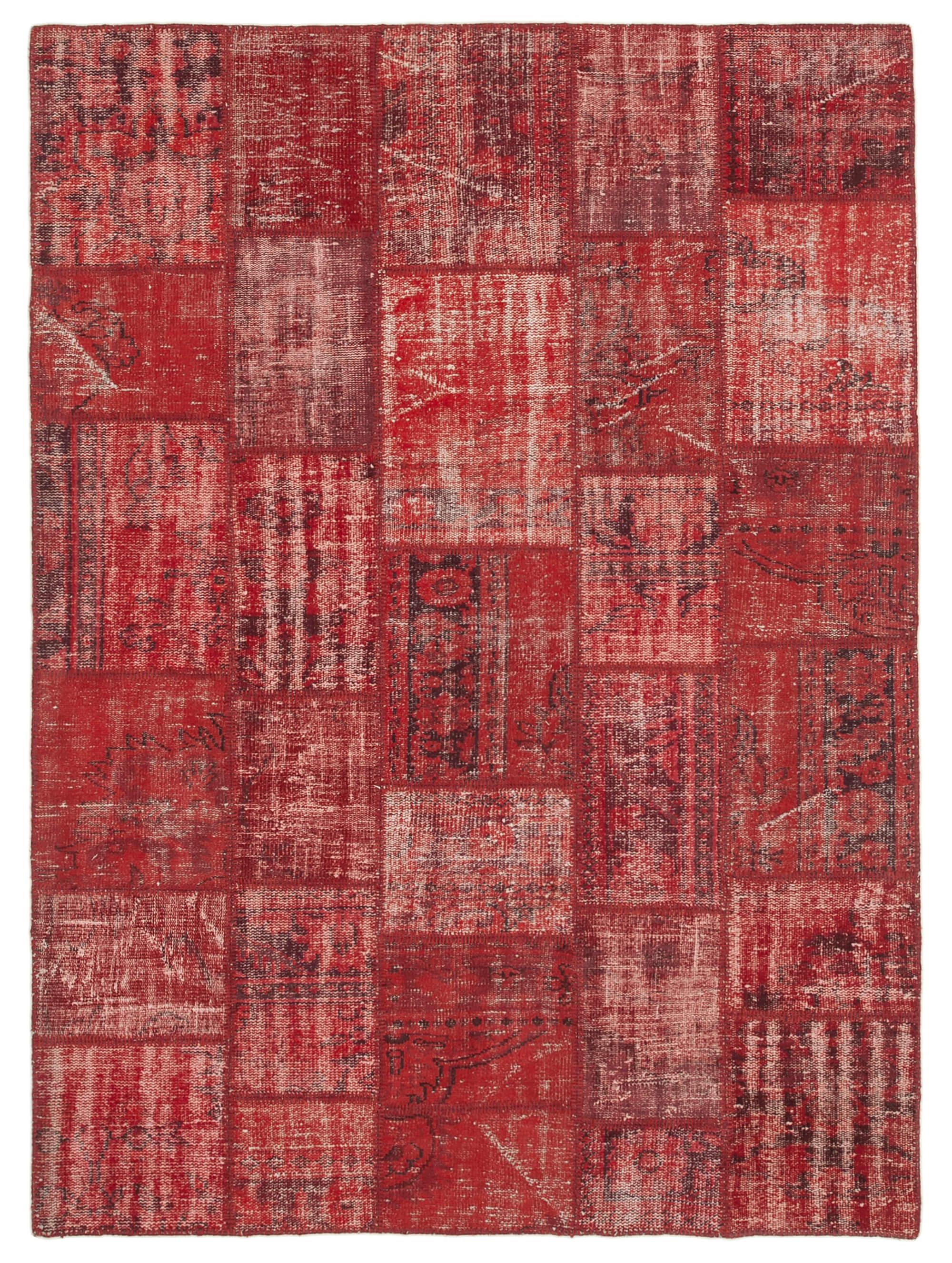 6 x 8 Red Patchwork Rug - 2585