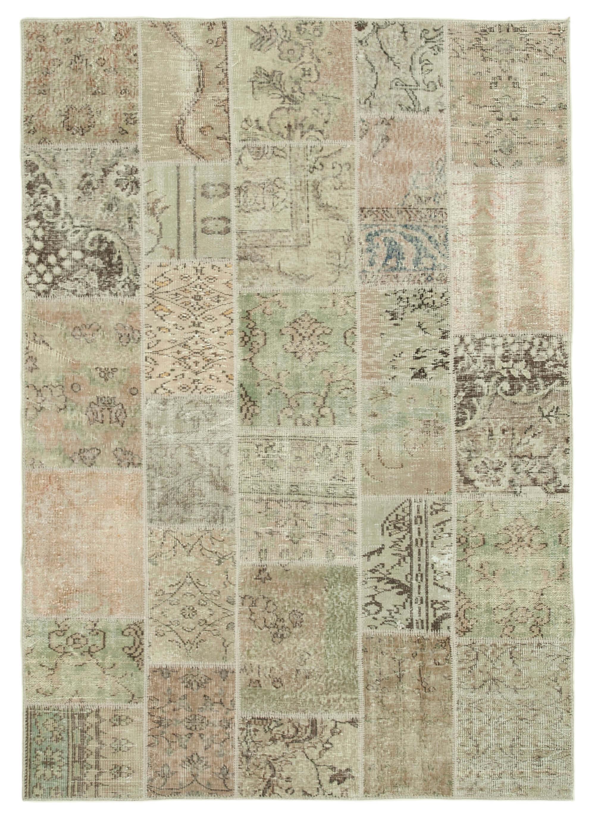 6 x 8 Beige Patchwork Rug - 2586